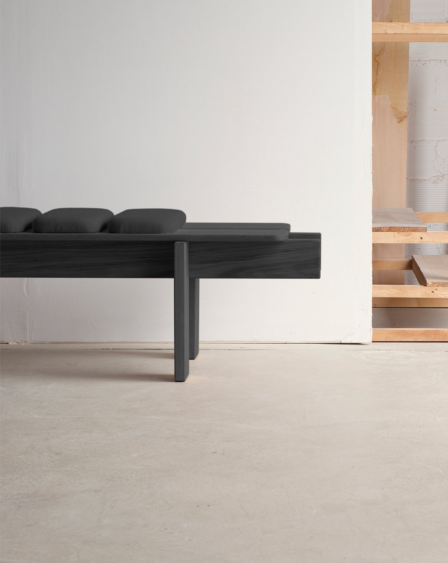 Beech Black Bench