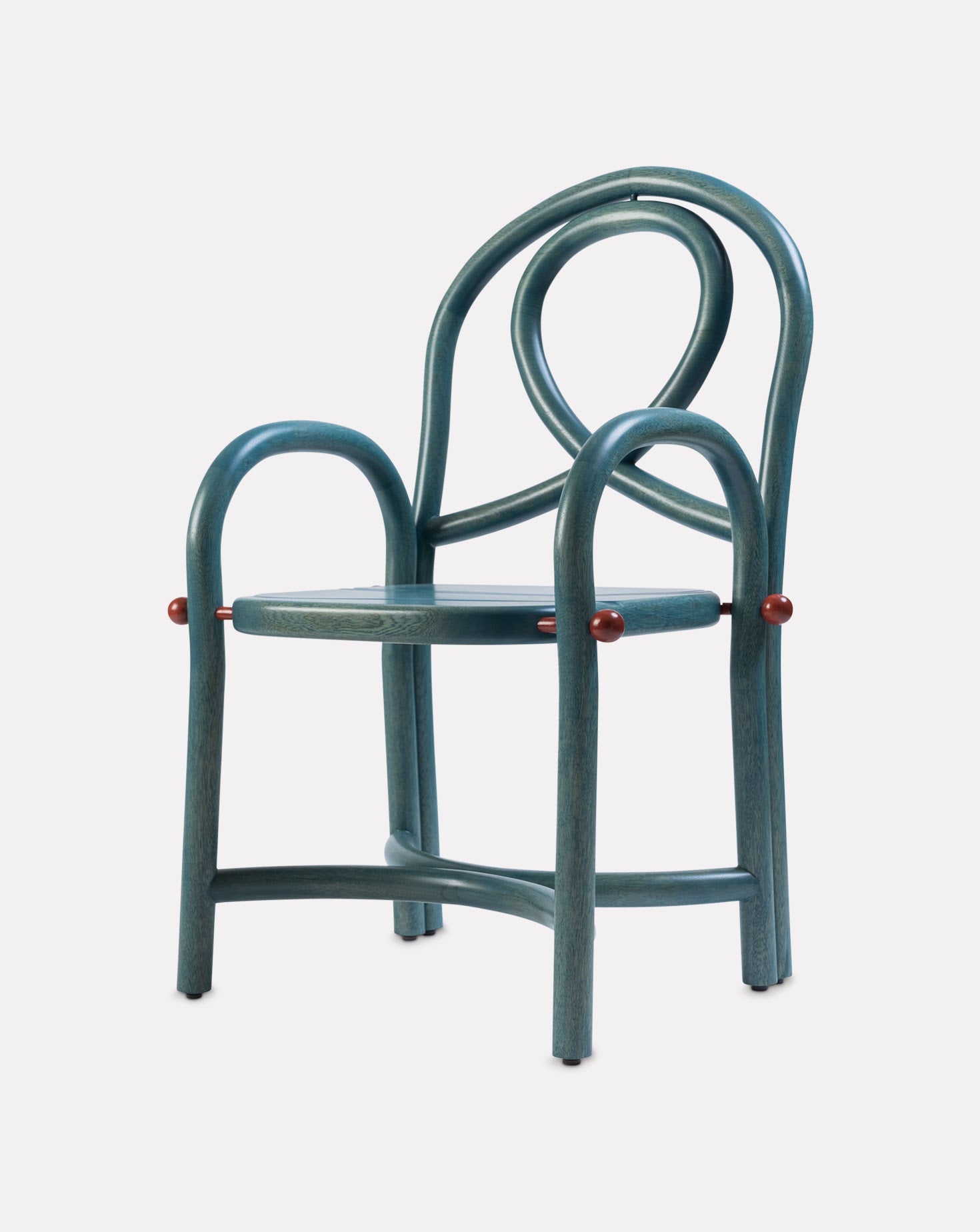 Maple Wood and Carmine Armchair