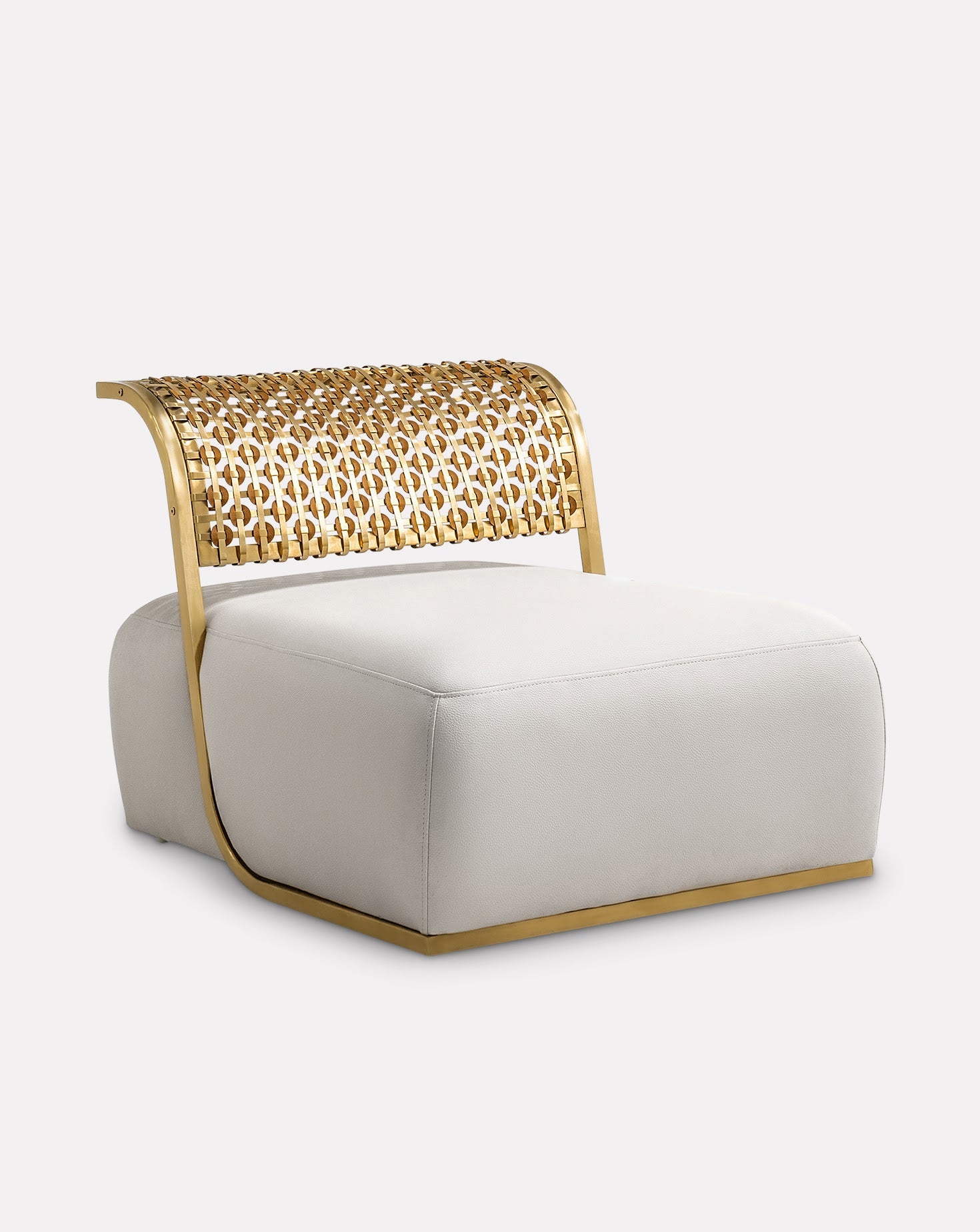 Steel and Brushed Gold Armchair