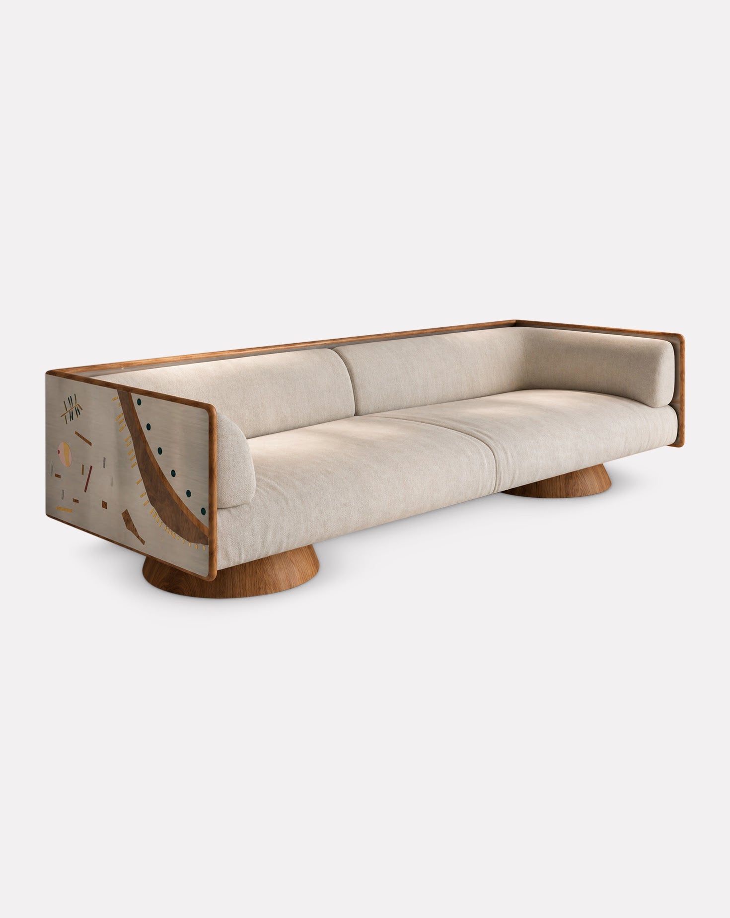 Wood and Metal Sofa