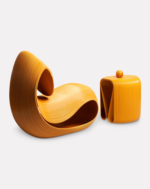 Tabouret orange imprimé en 3D