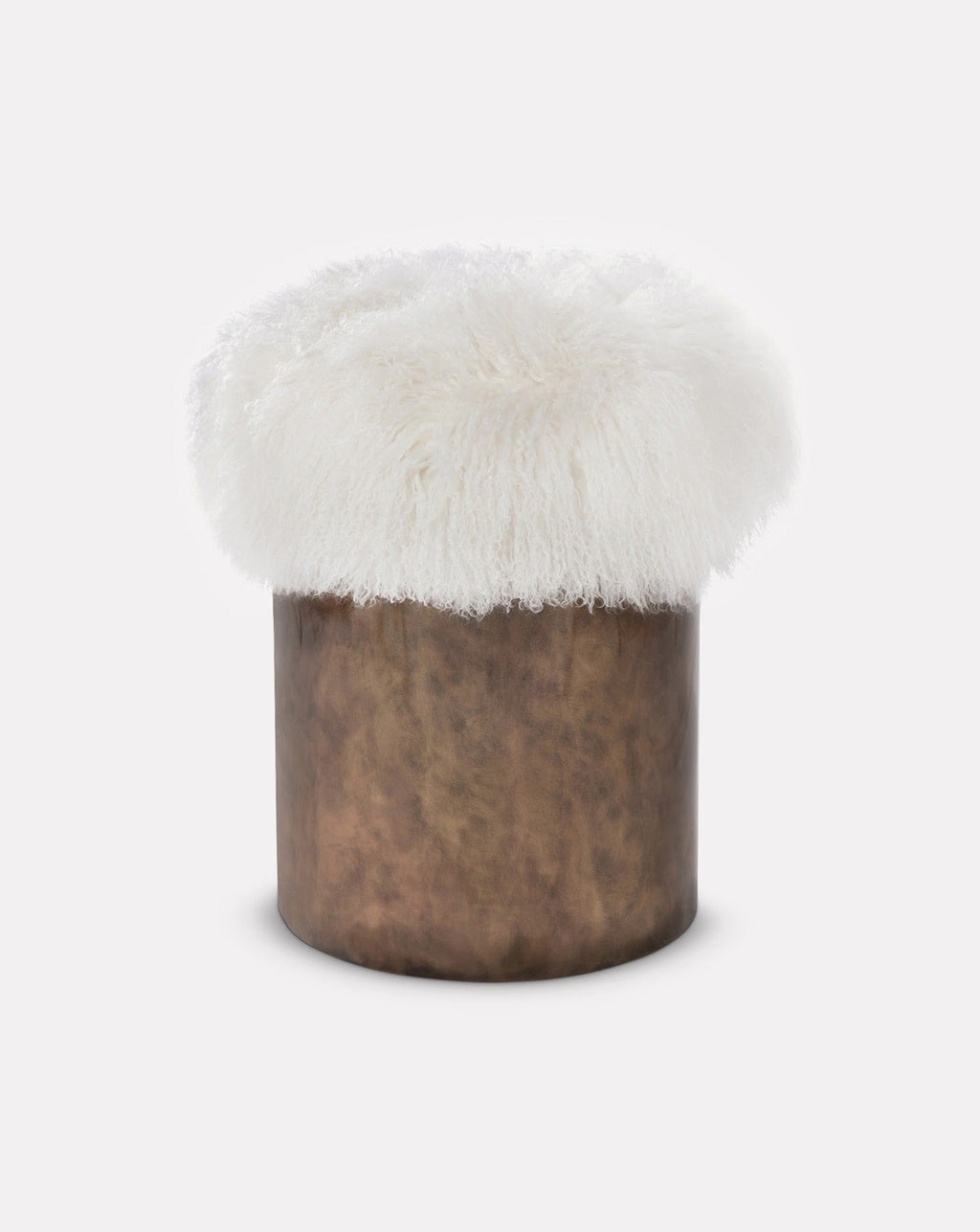 Brass and Fur Stool