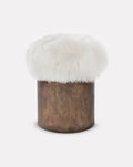 Brass and Fur Stool