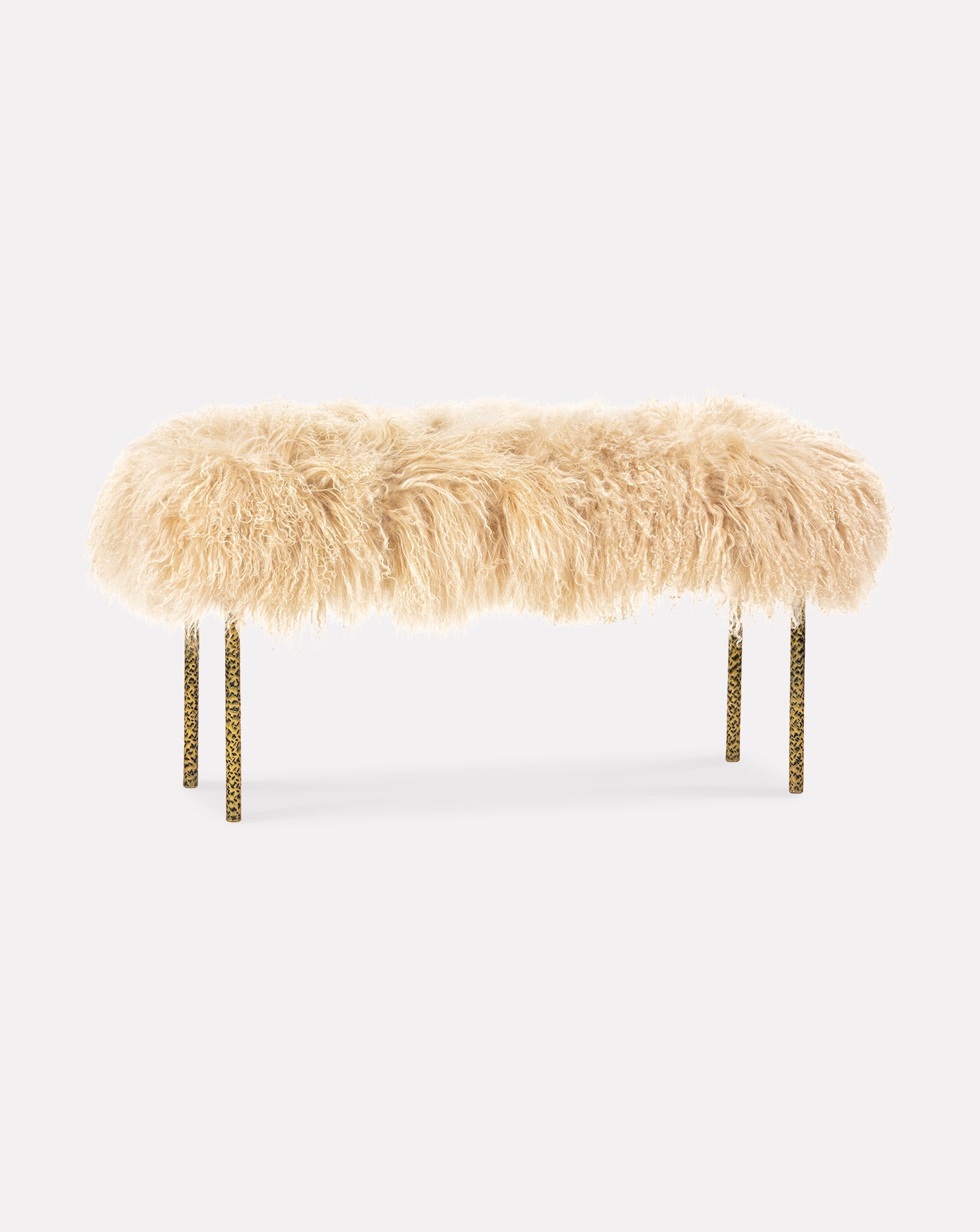 Tree Branches Hammered Brass Bench Long
