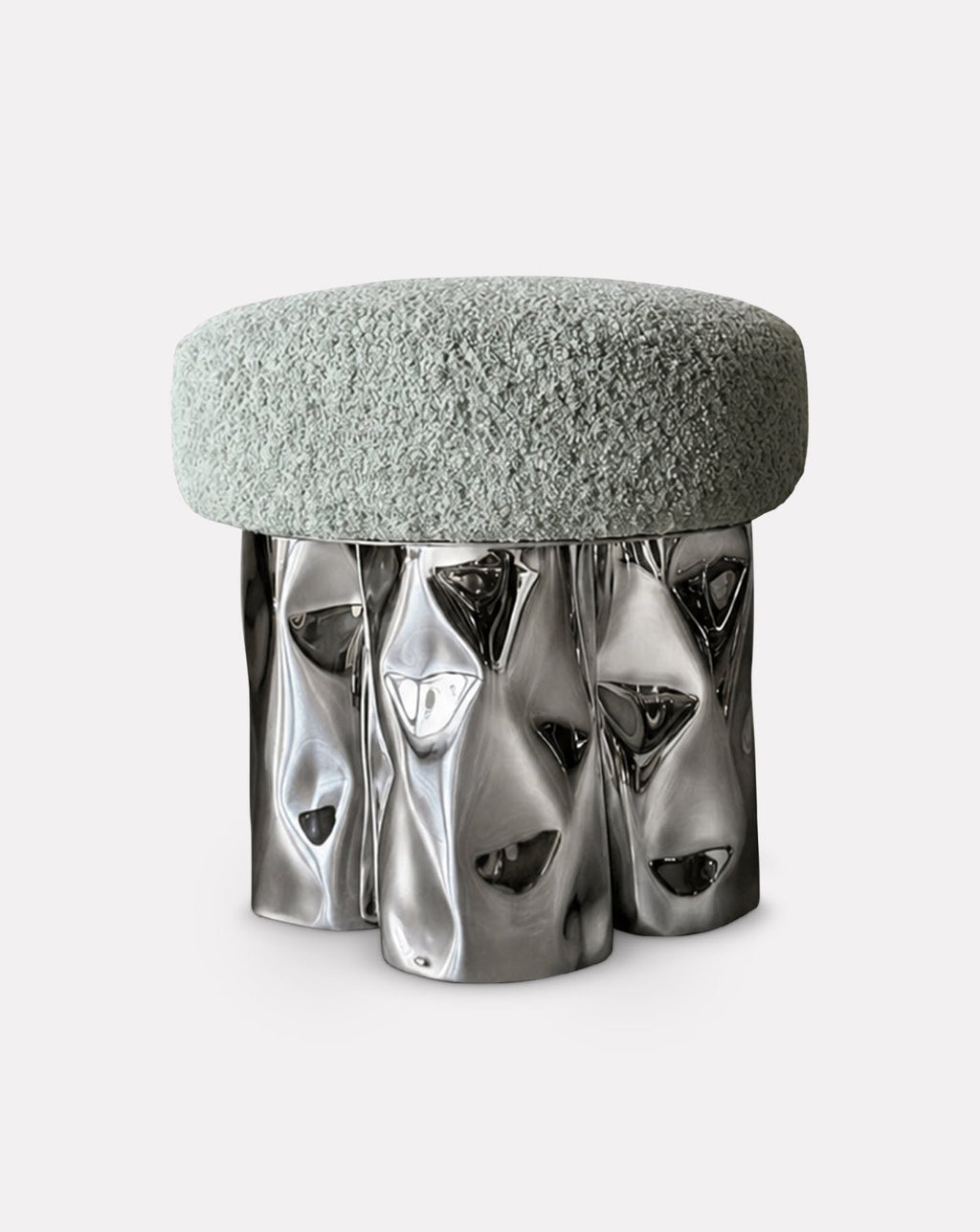 Green Pouf Tall Stool / Ottoman