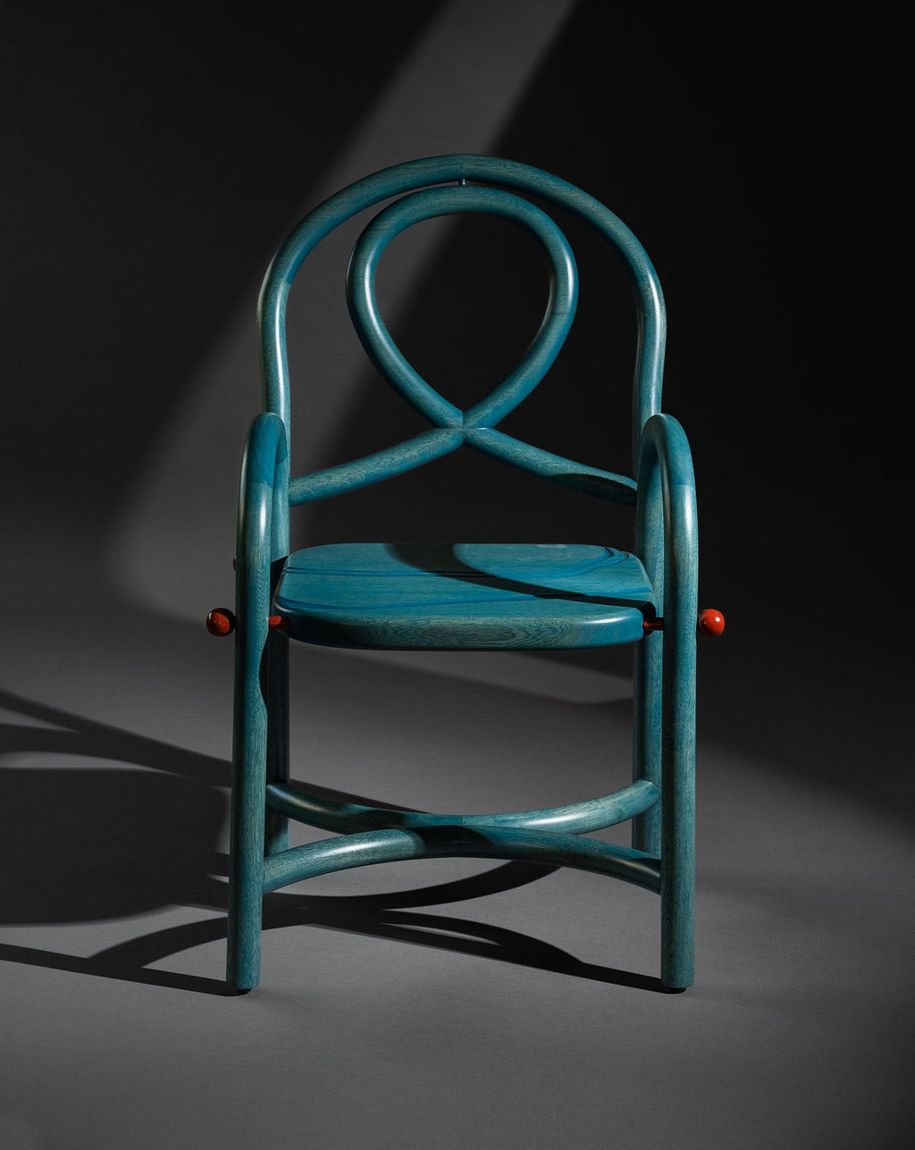 Maple Wood and Carmine Armchair