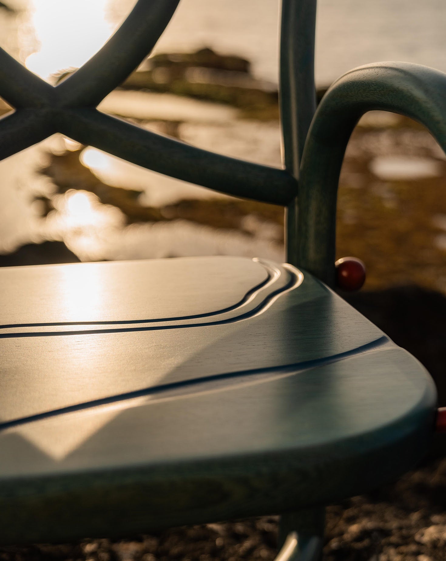 Maple Wood and Carmine Armchair