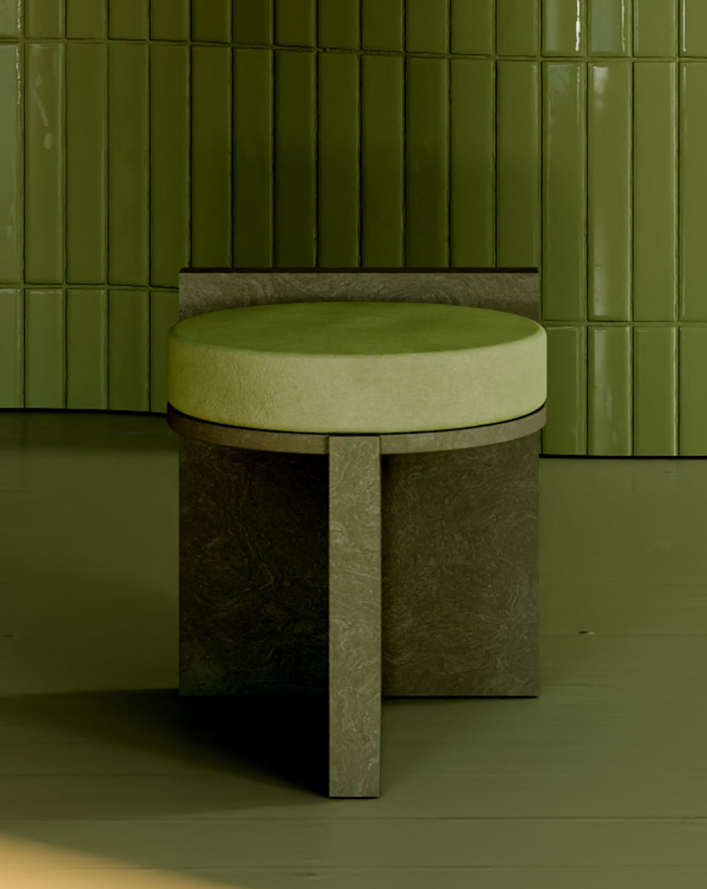 Cork and Velvet Stool