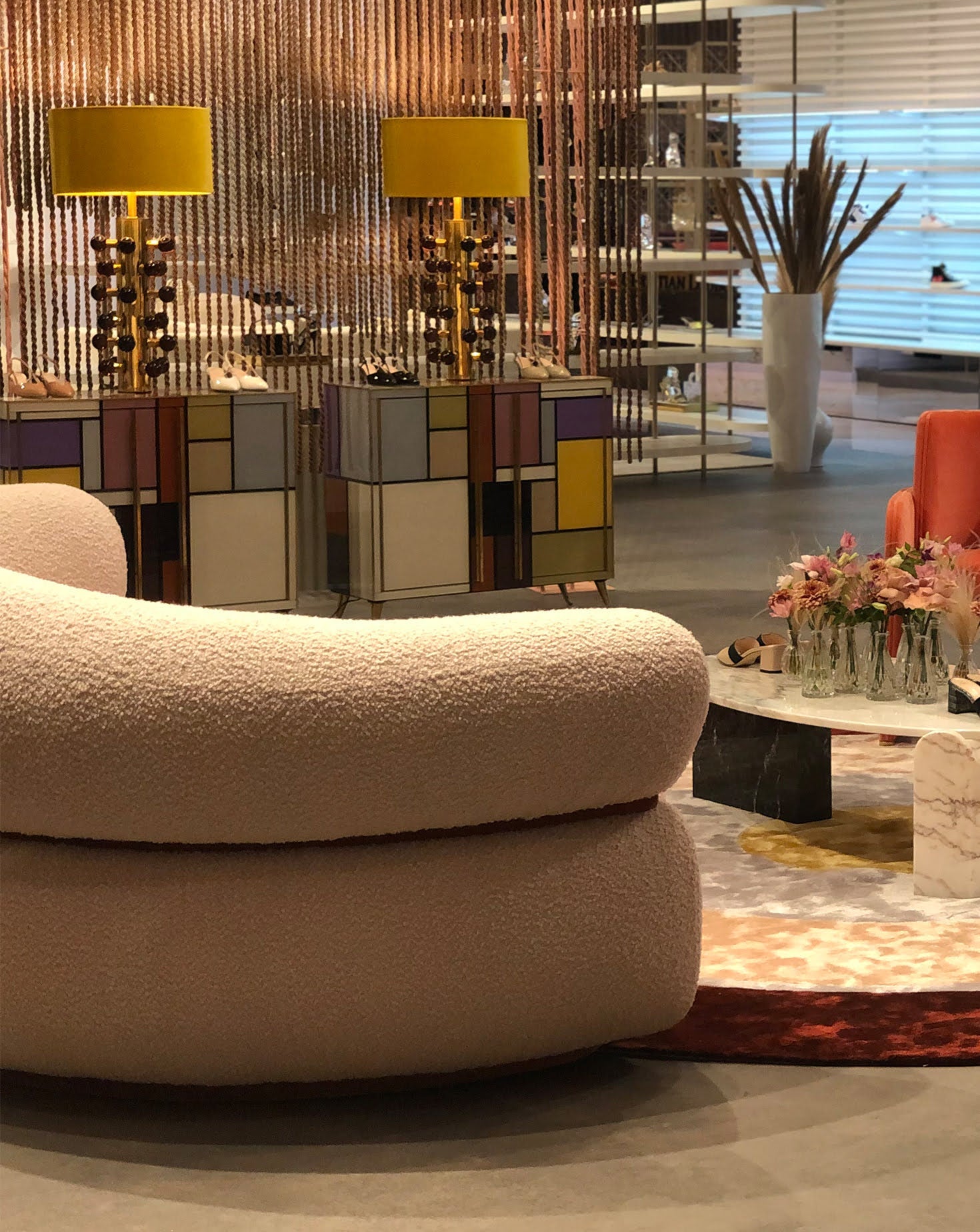 Beige Round Sofa