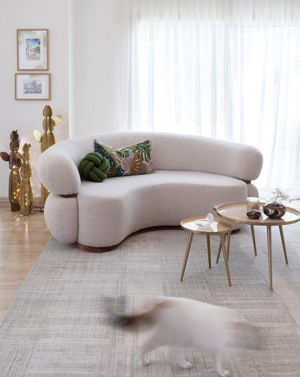 Beige Round Sofa