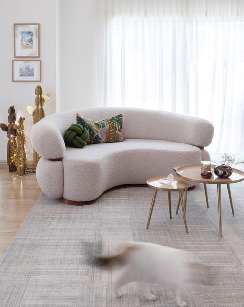 Canapé rond beige