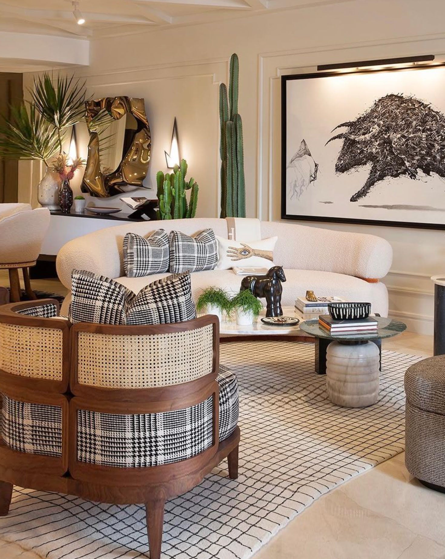 Beige Round Sofa