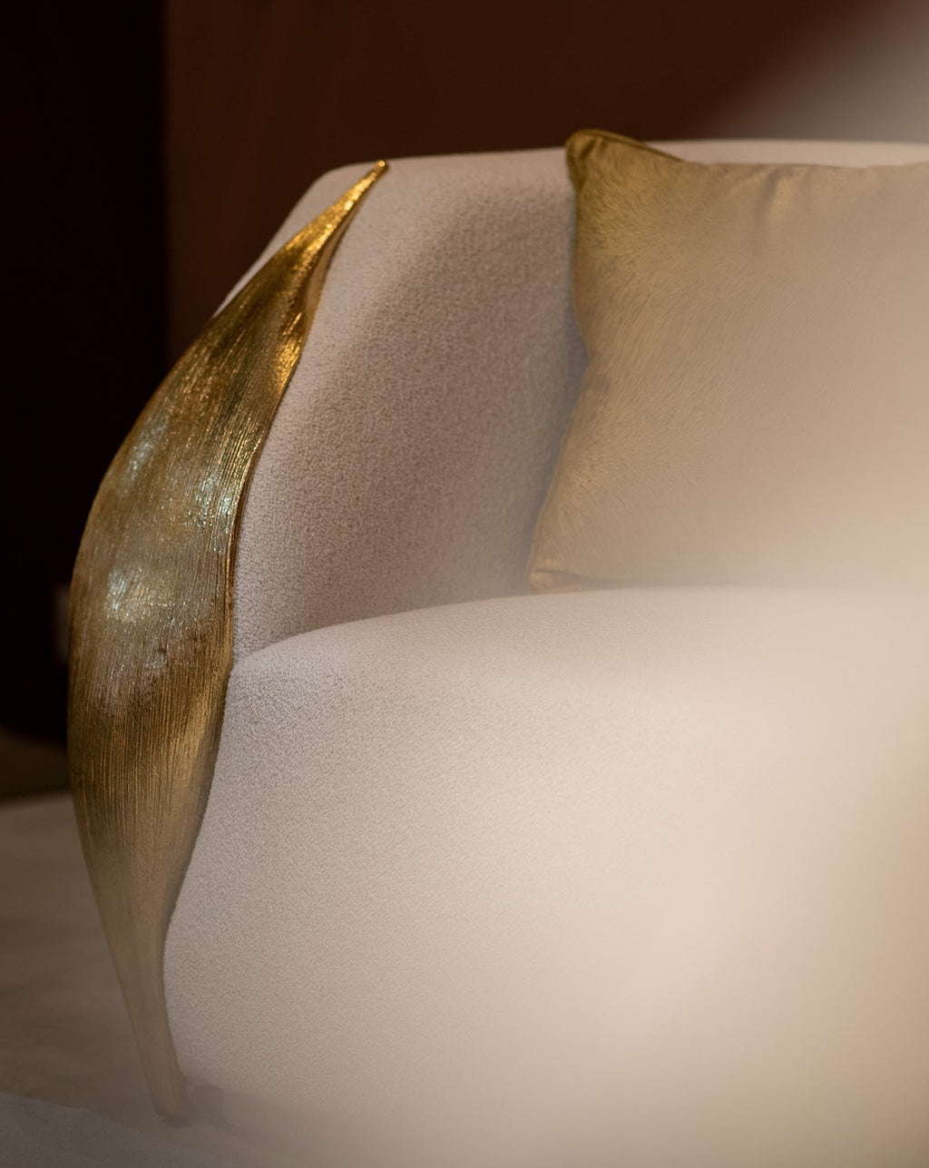 Palm Polished Brass Sofa