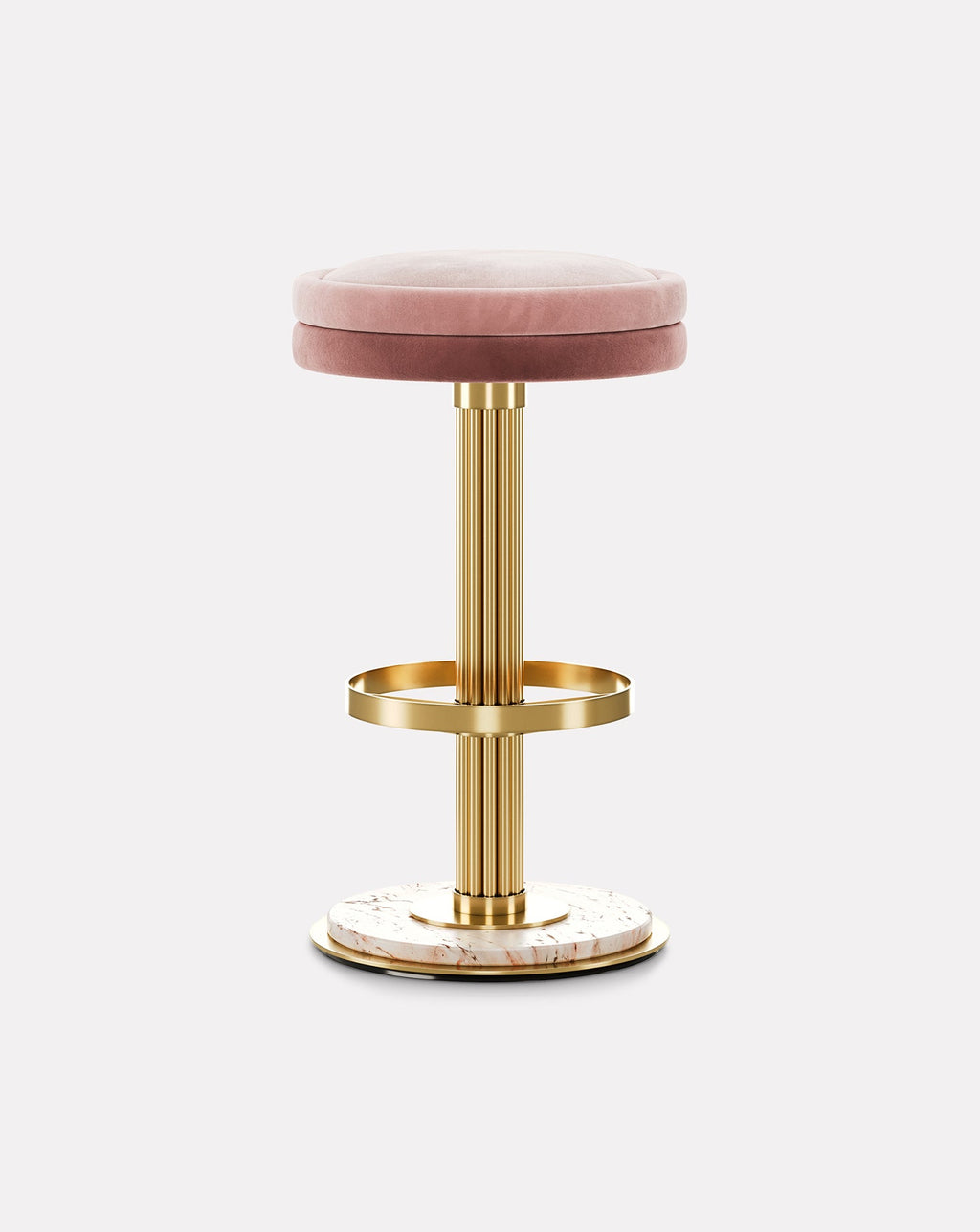 Brass and Marble Bar Stool