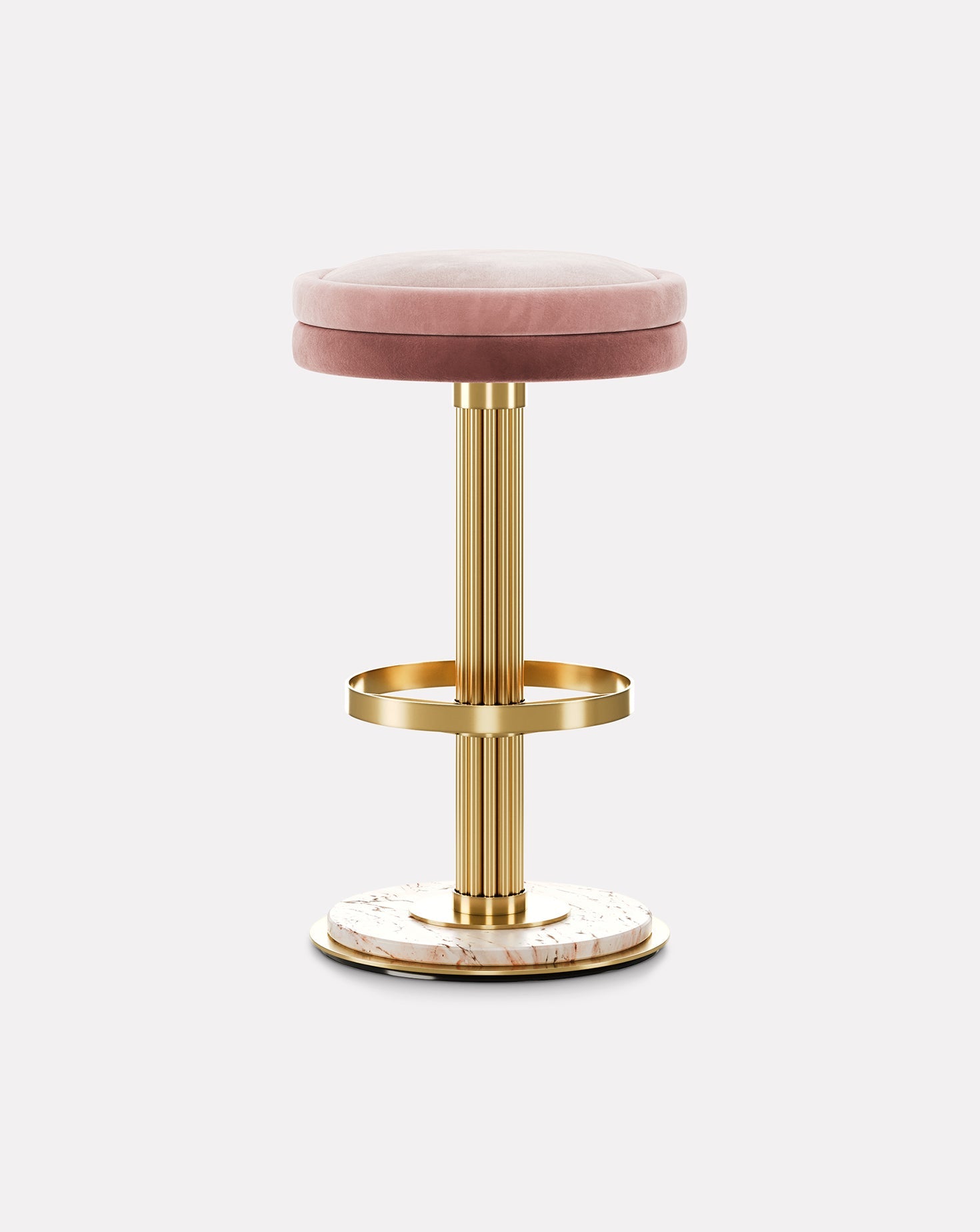 Brass and Marble Bar Stool