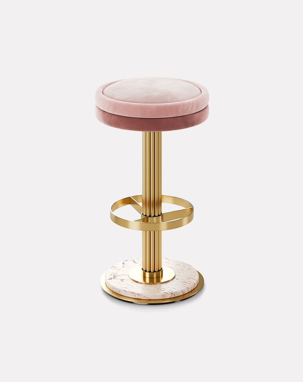 Brass and Marble Bar Stool