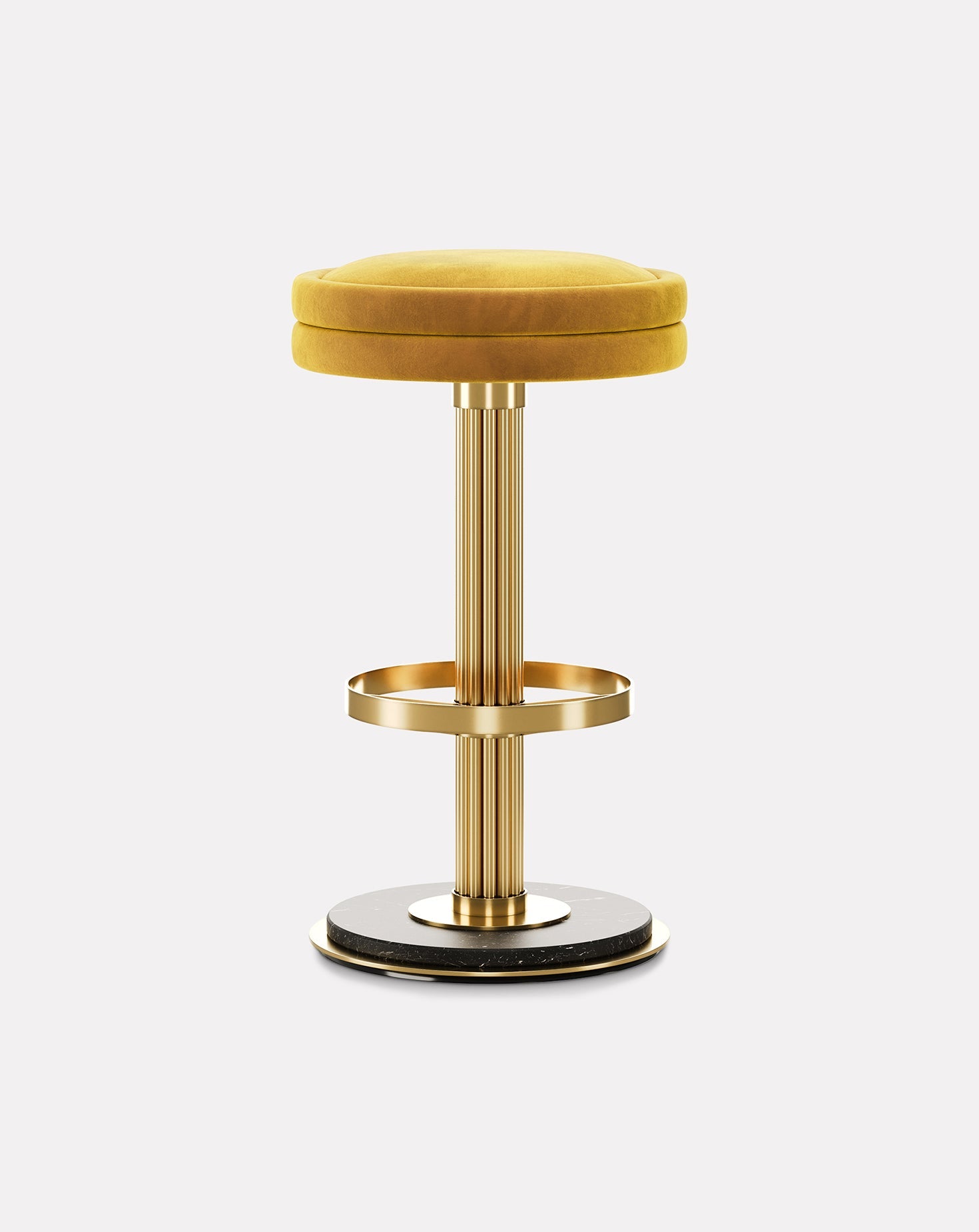 Brass and Marble Bar Stool