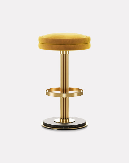 Tabouret de bar en laiton et marbre