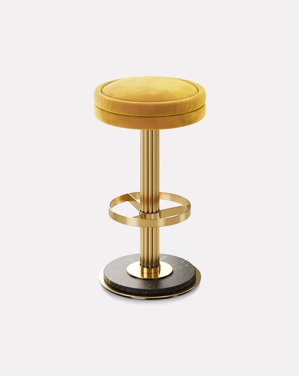 Brass and Marble Bar Stool