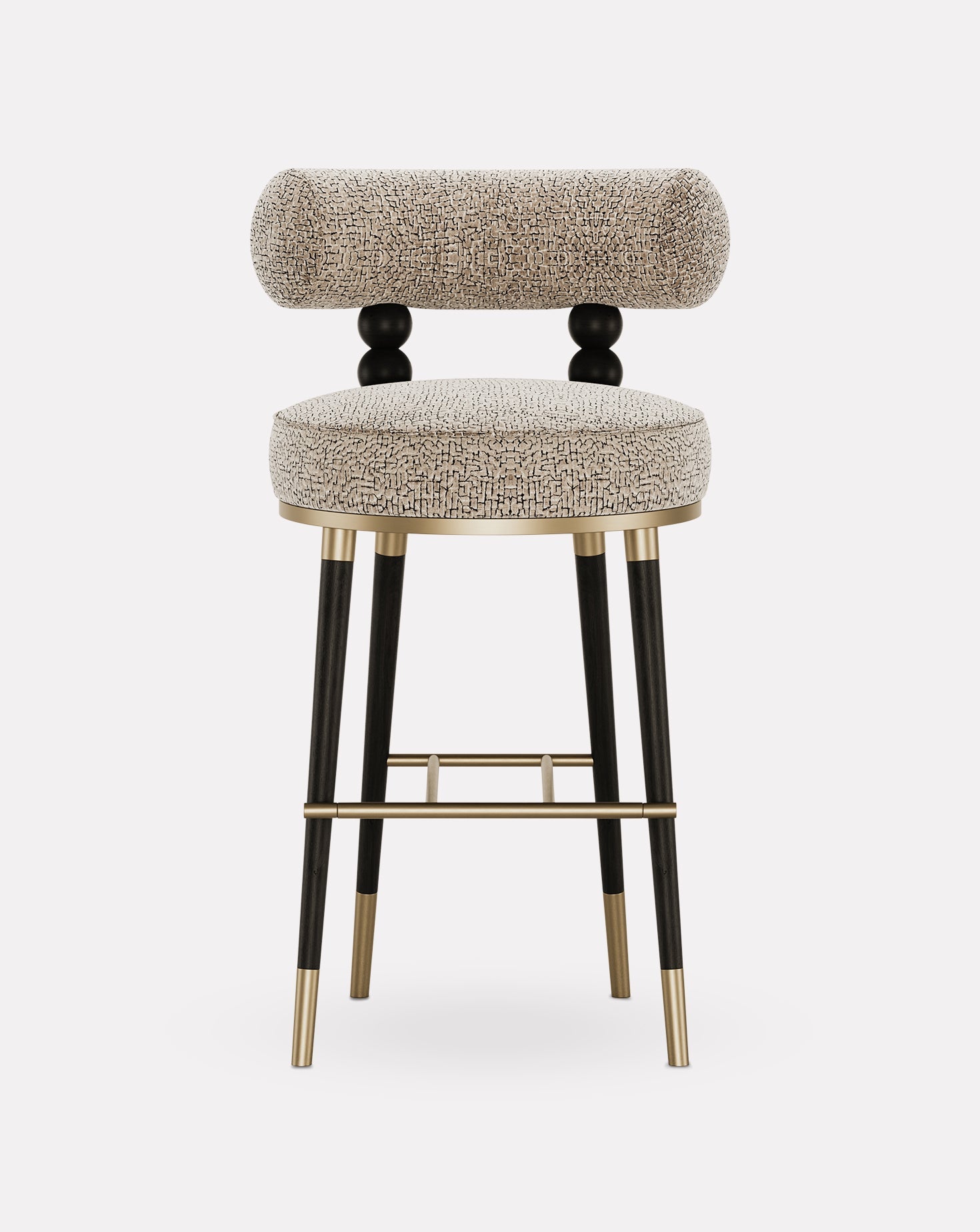 Ashwood and Brass Bar Stool