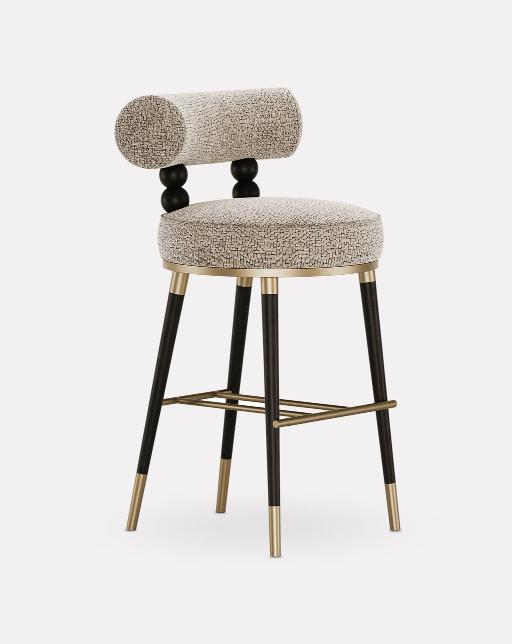 Ashwood and Brass Bar Stool