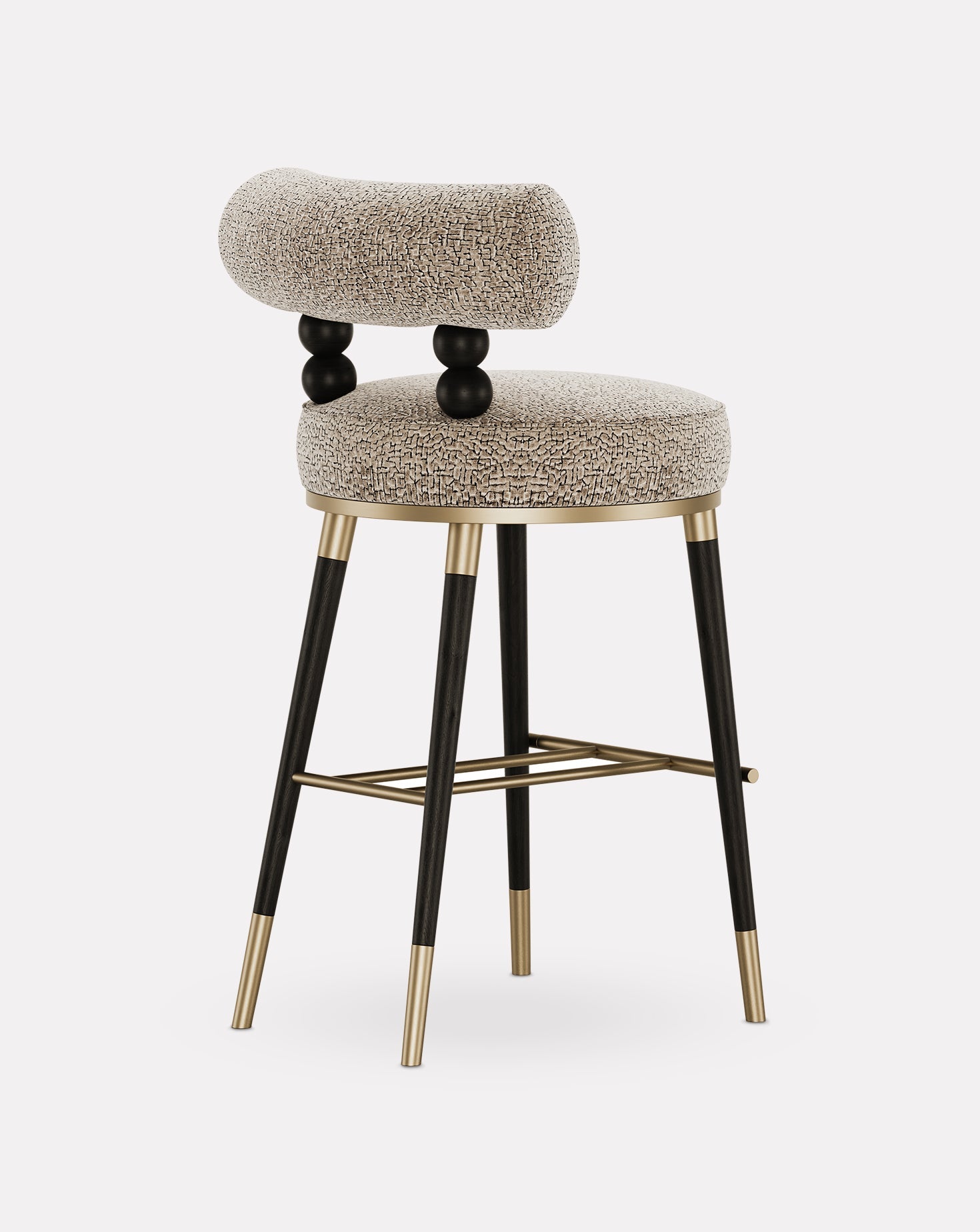 Ashwood and Brass Bar Stool
