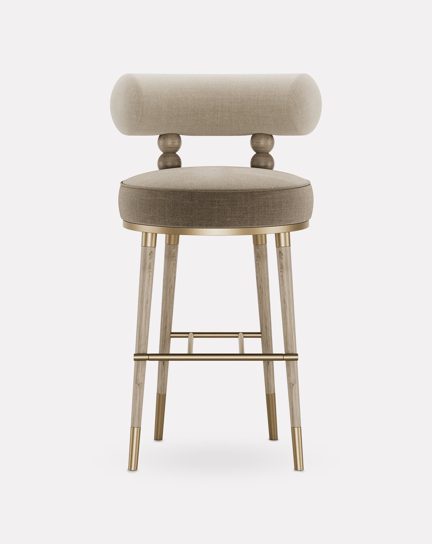 Ashwood and Brass Bar Stool