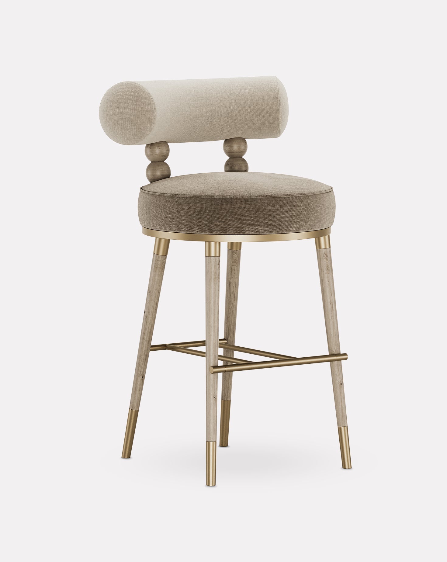 Ashwood and Brass Bar Stool