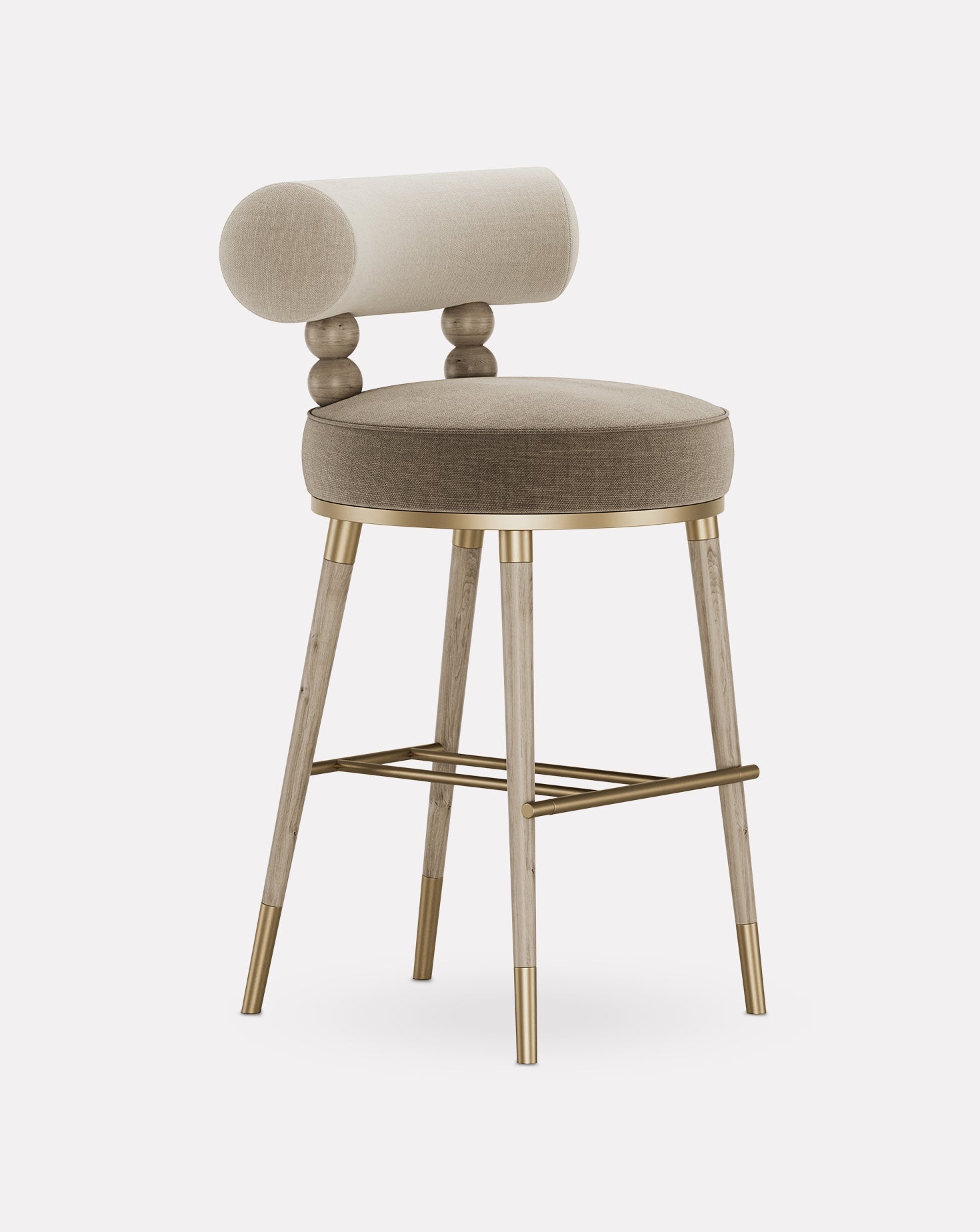 Ashwood and Brass Bar Stool