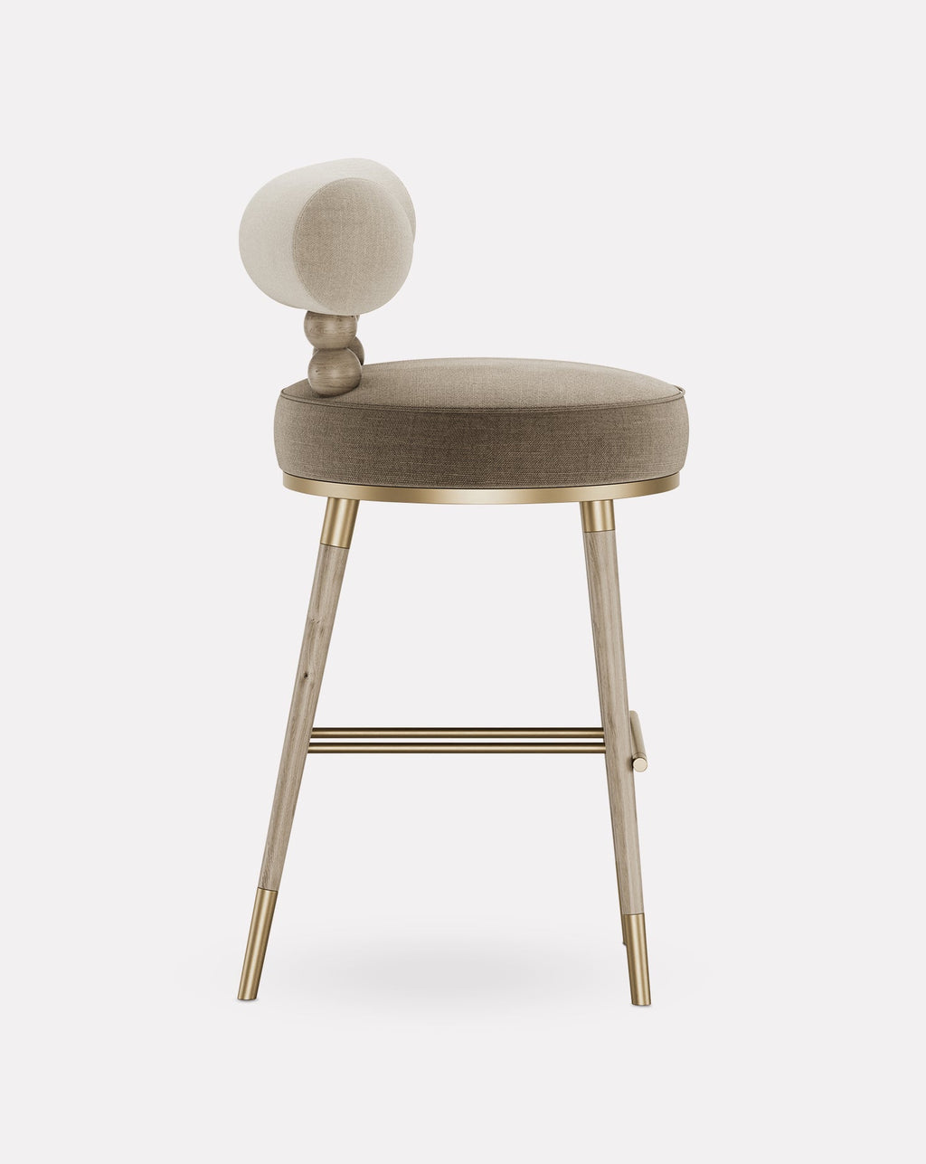 Ashwood and Brass Bar Stool