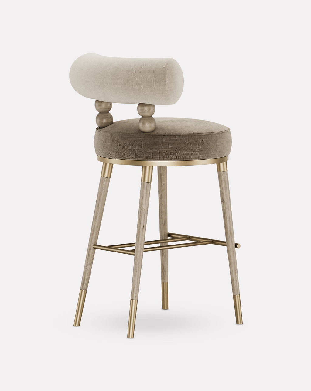 Ashwood and Brass Bar Stool