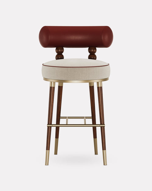 Tabouret de bar en frêne et laiton
