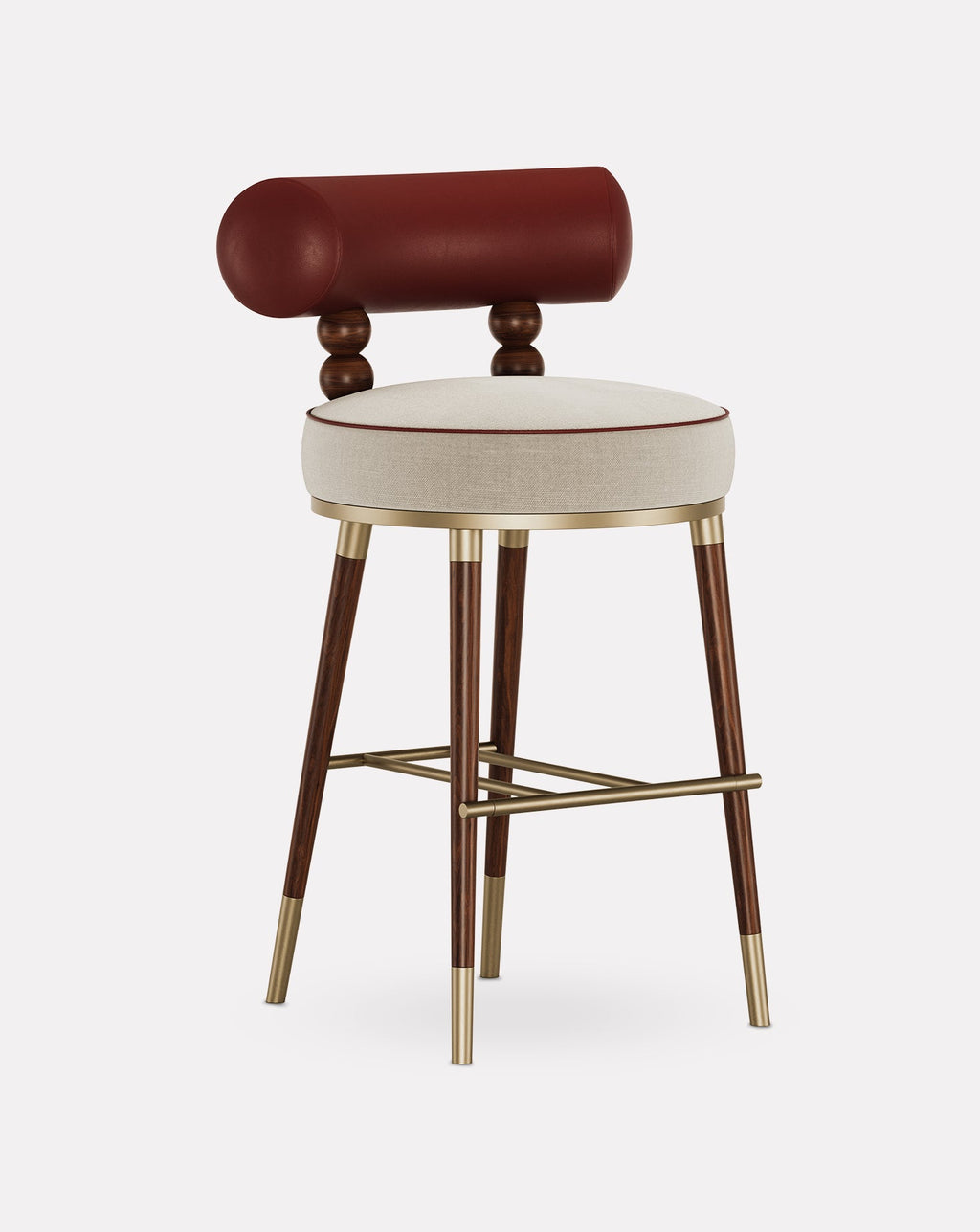 Ashwood and Brass Bar Stool