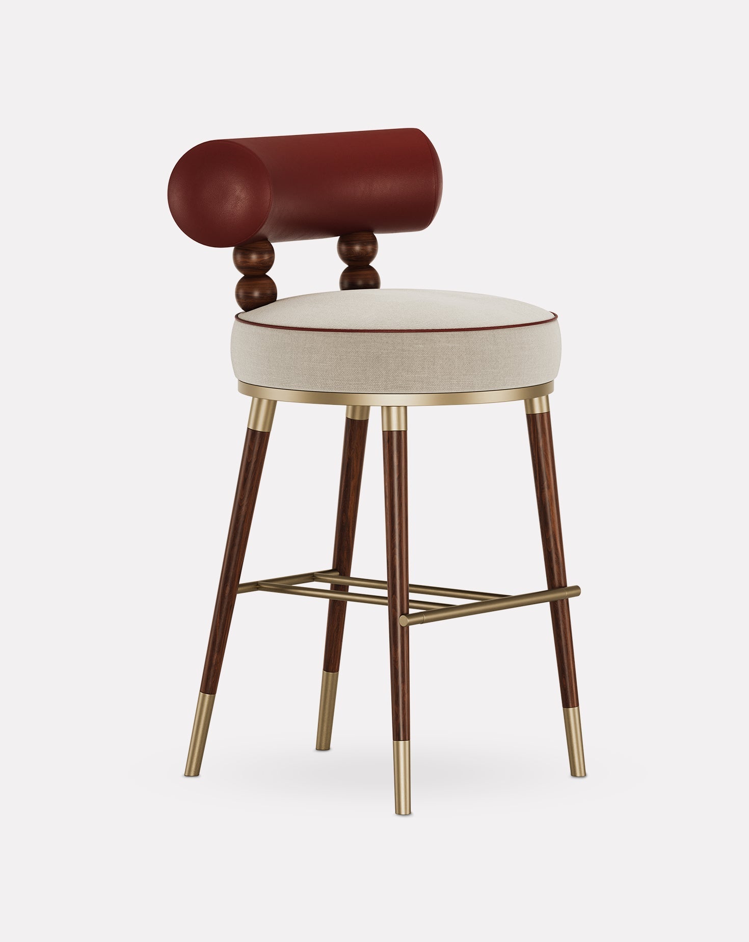 Ashwood and Brass Bar Stool