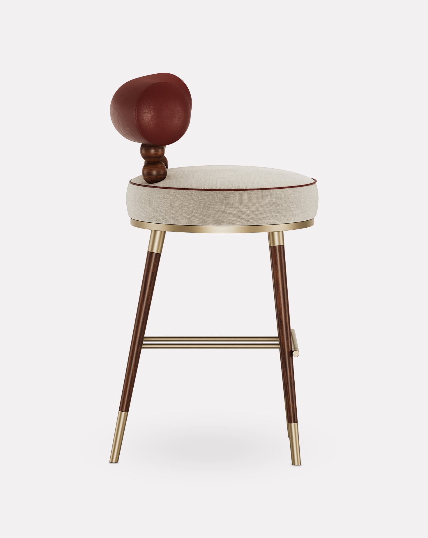 Ashwood and Brass Bar Stool
