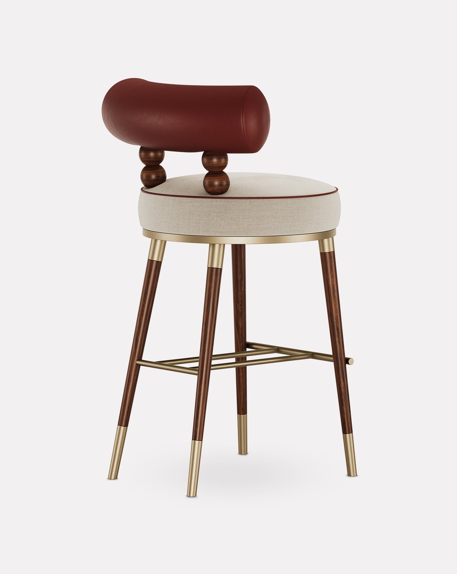Ashwood and Brass Bar Stool
