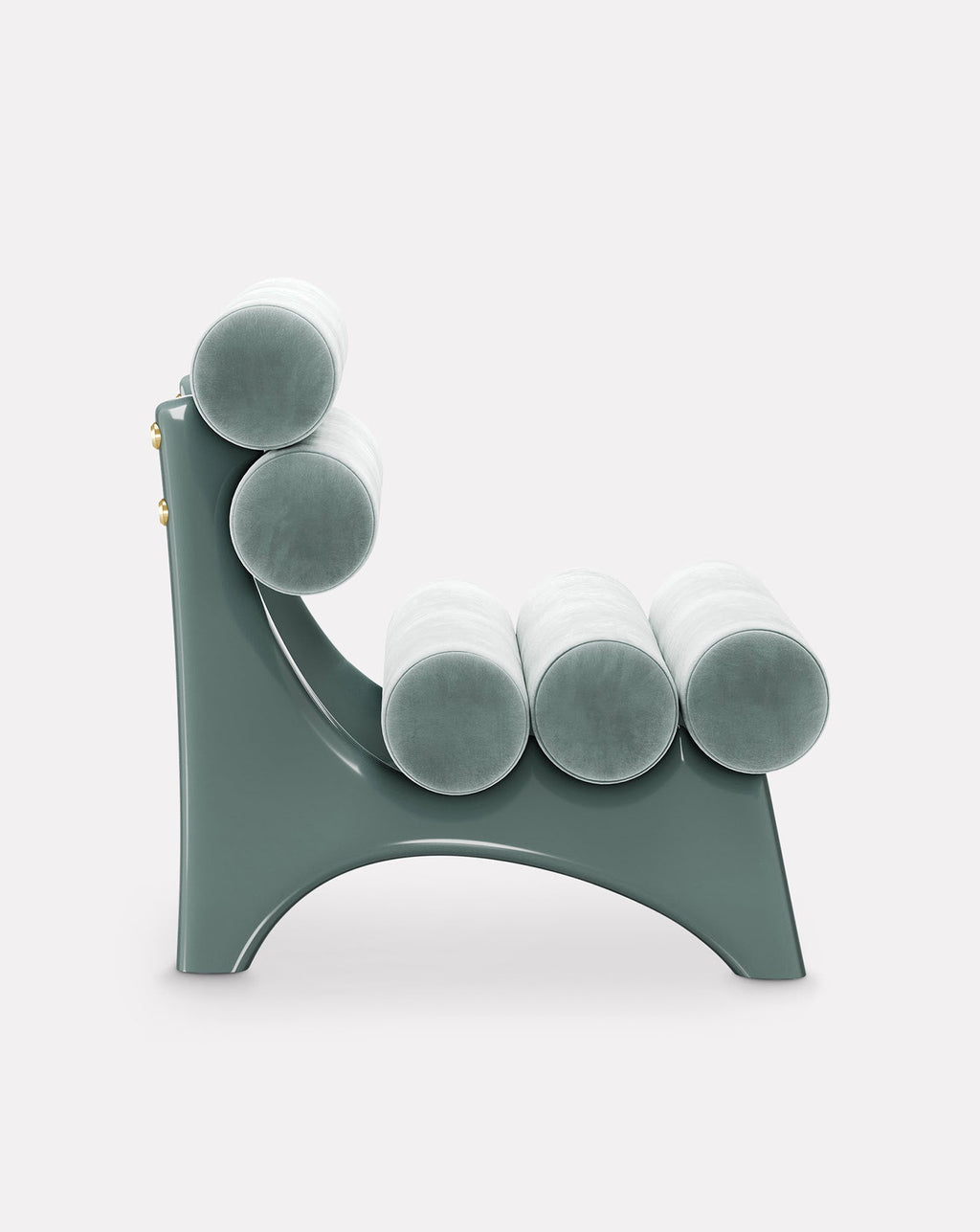 Wood and Brass Armchair