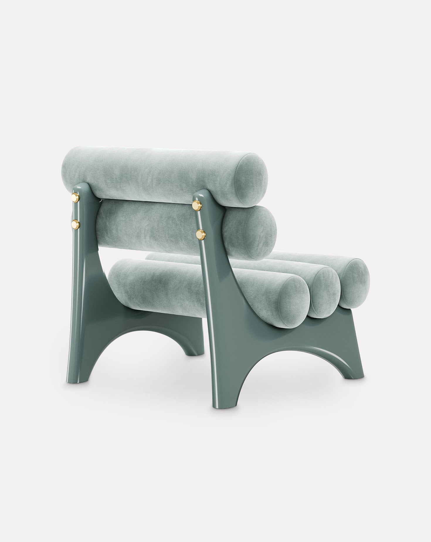Wood and Brass Armchair