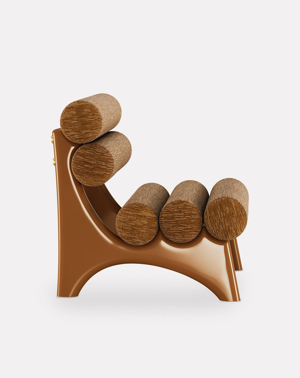 Wood and Brass Armchair