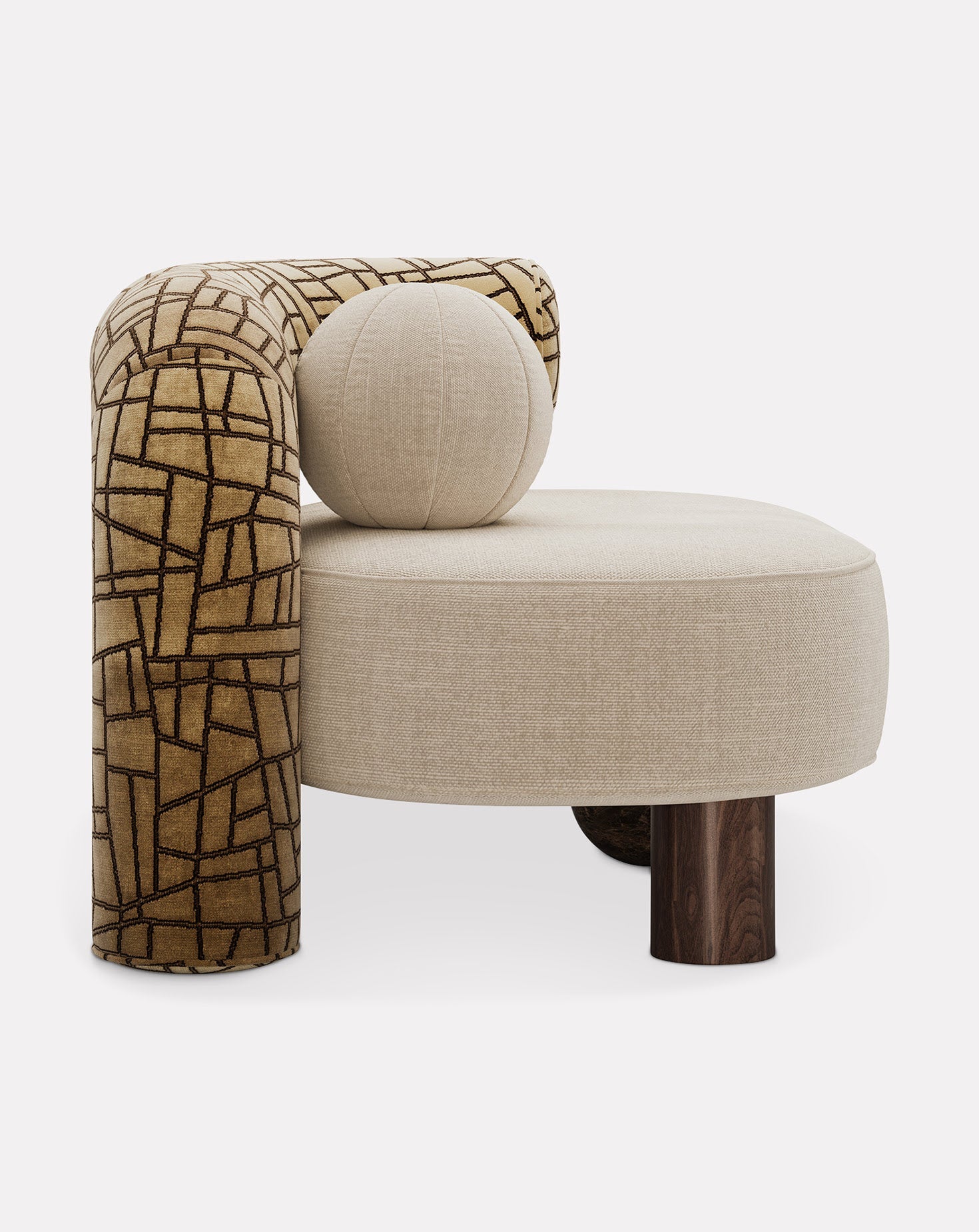 Marble and Wood Armchair