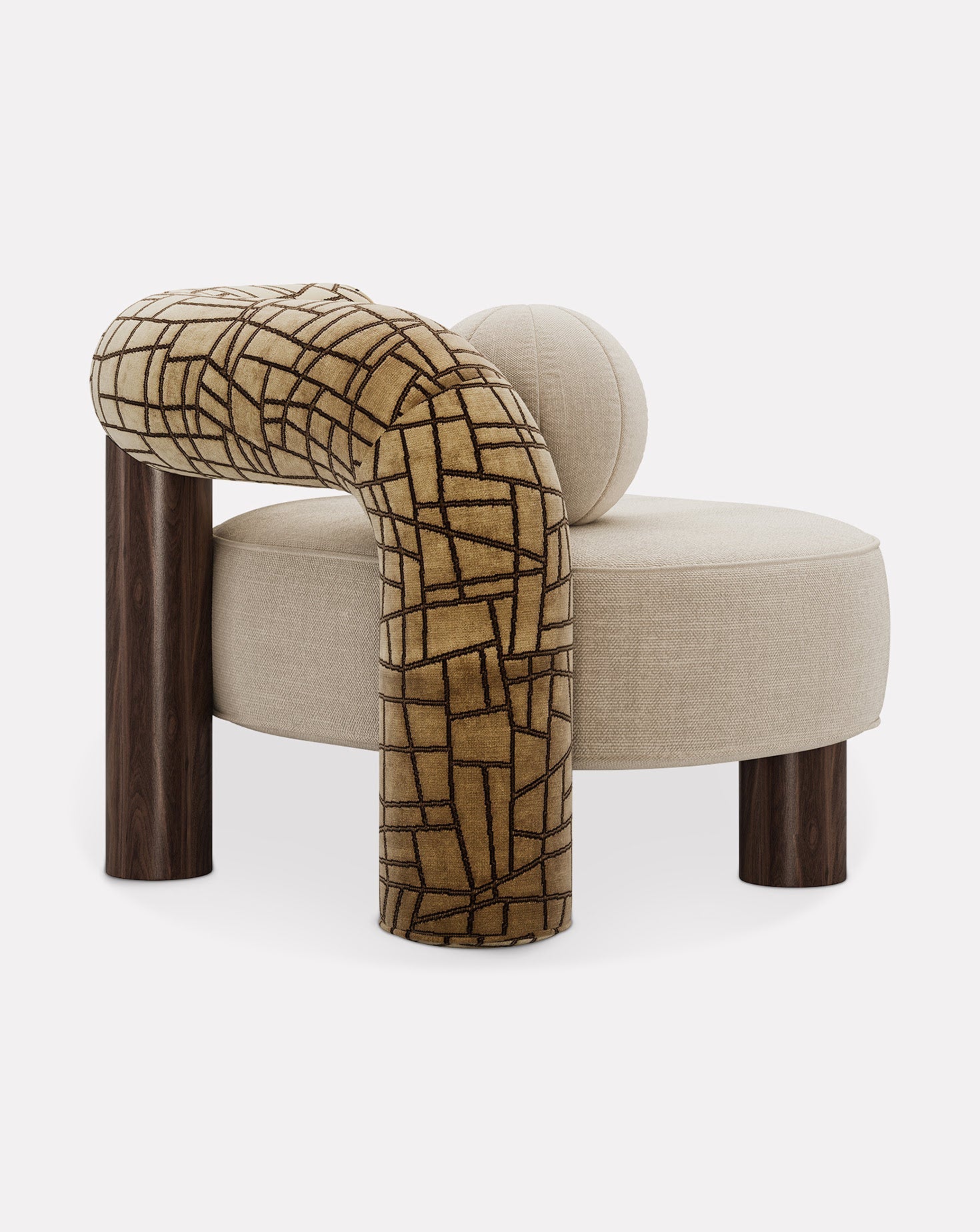 Marble and Wood Armchair