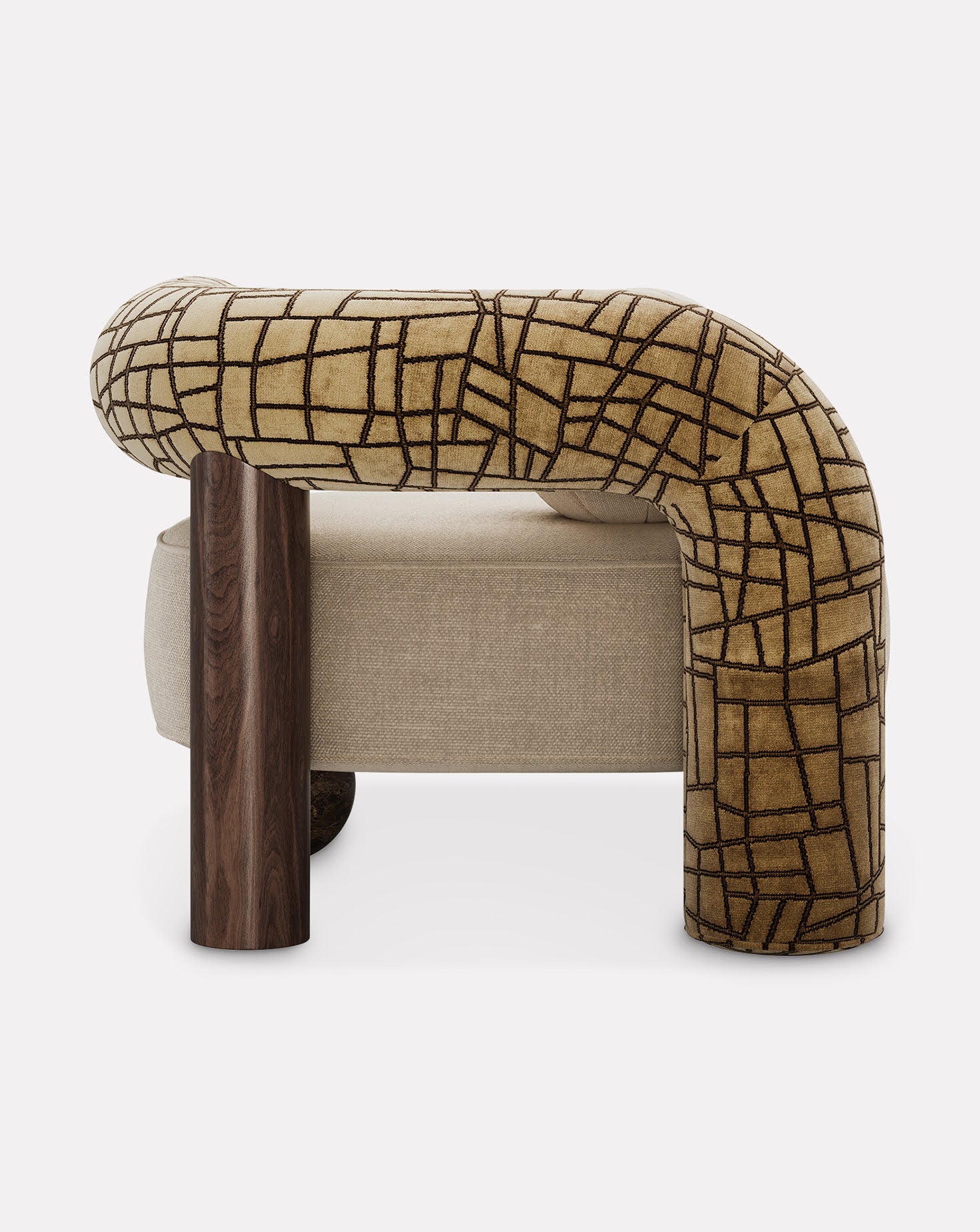 Marble and Wood Armchair
