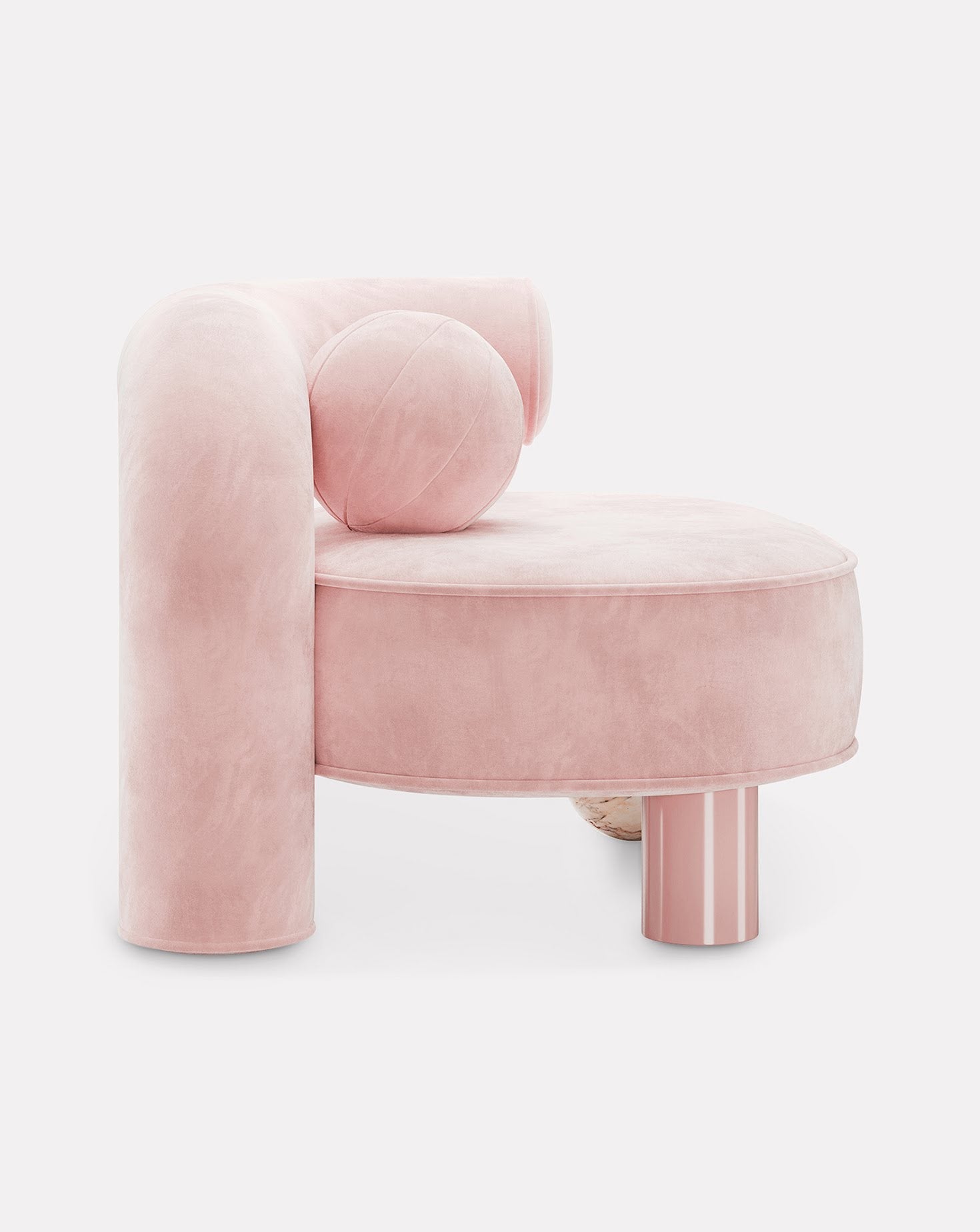 Marble and Wood Armchair