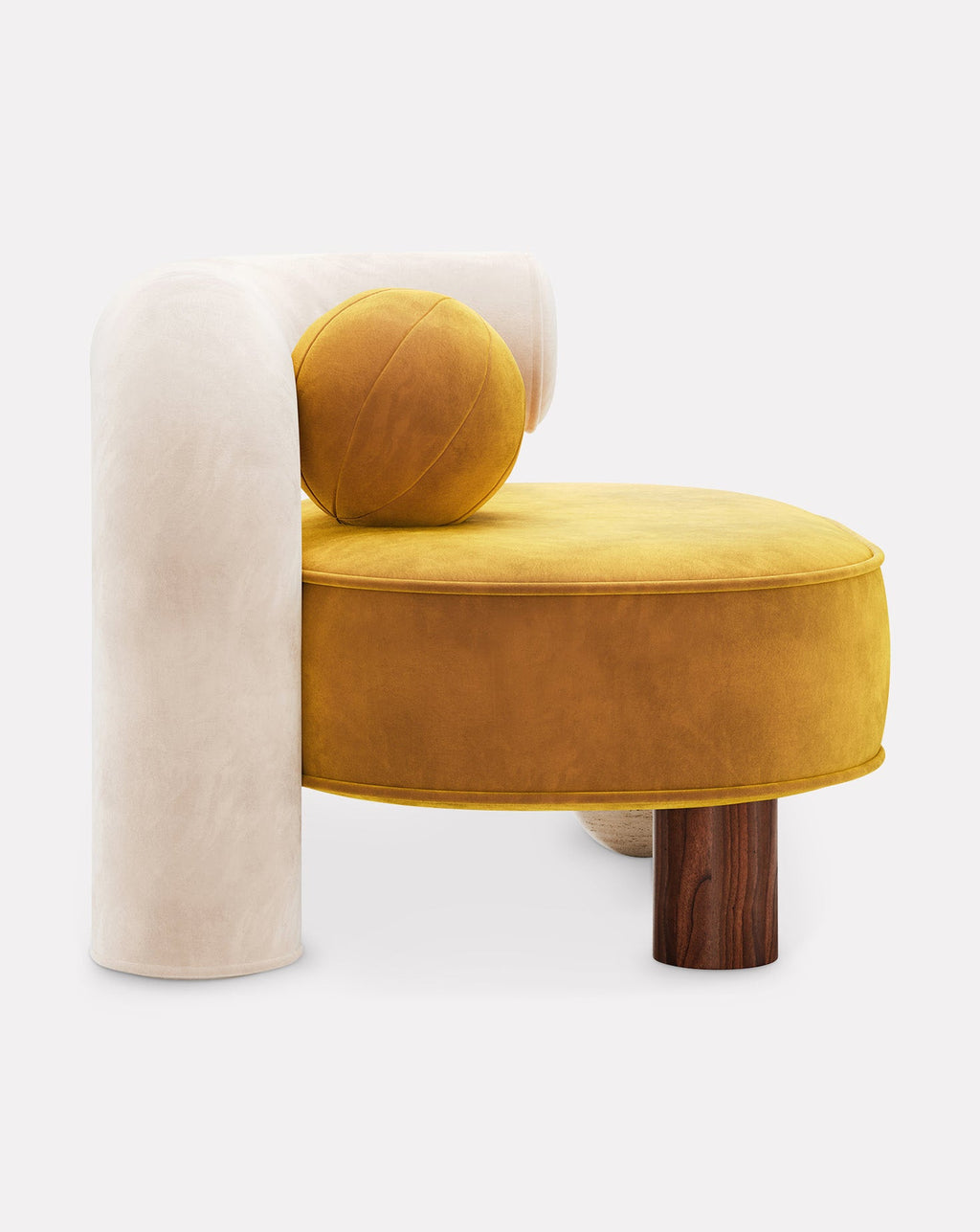 Marble and Wood Armchair