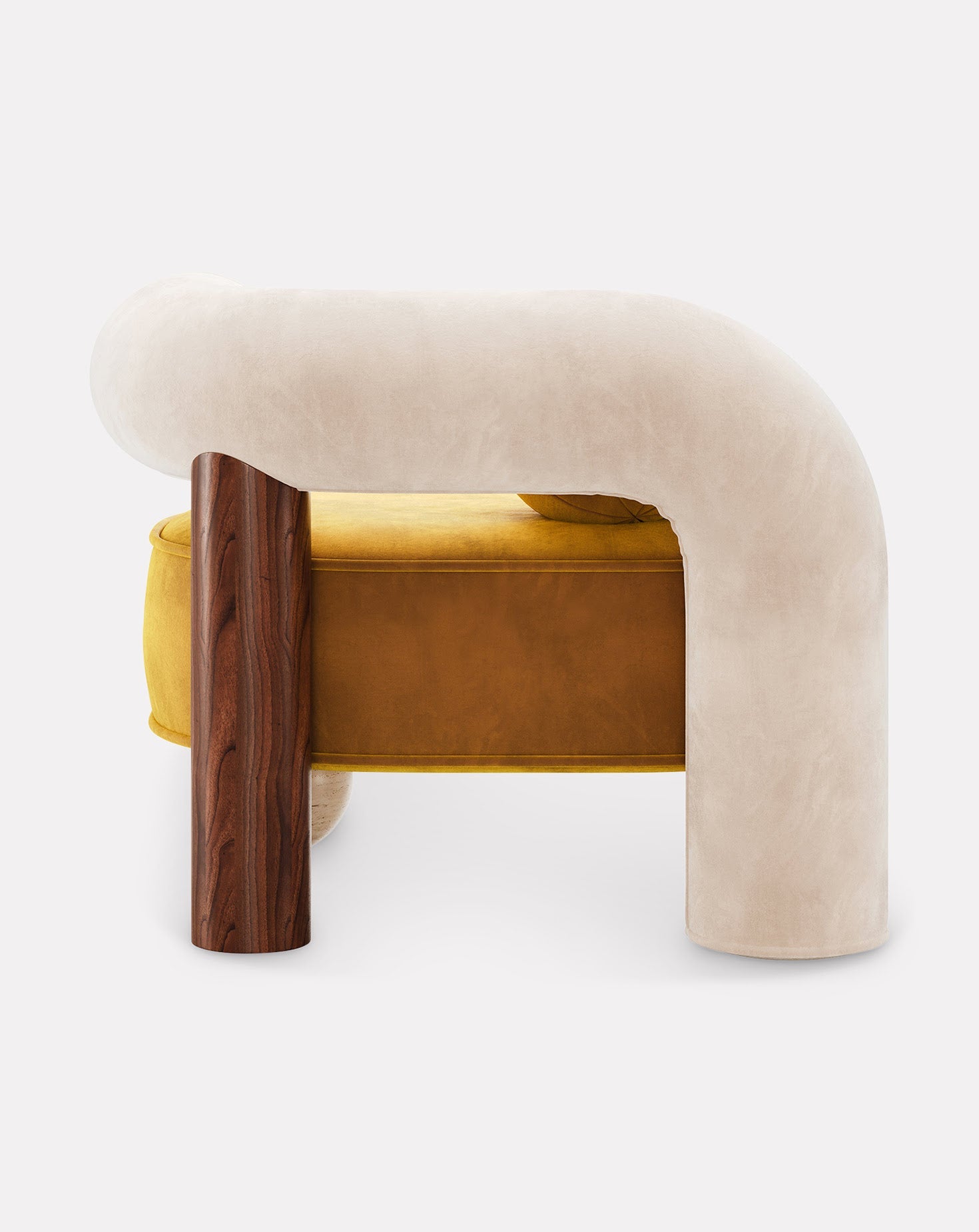Marble and Wood Armchair