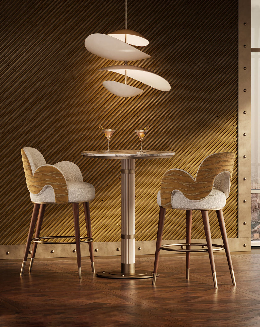 Brushed Brass Bar Stool