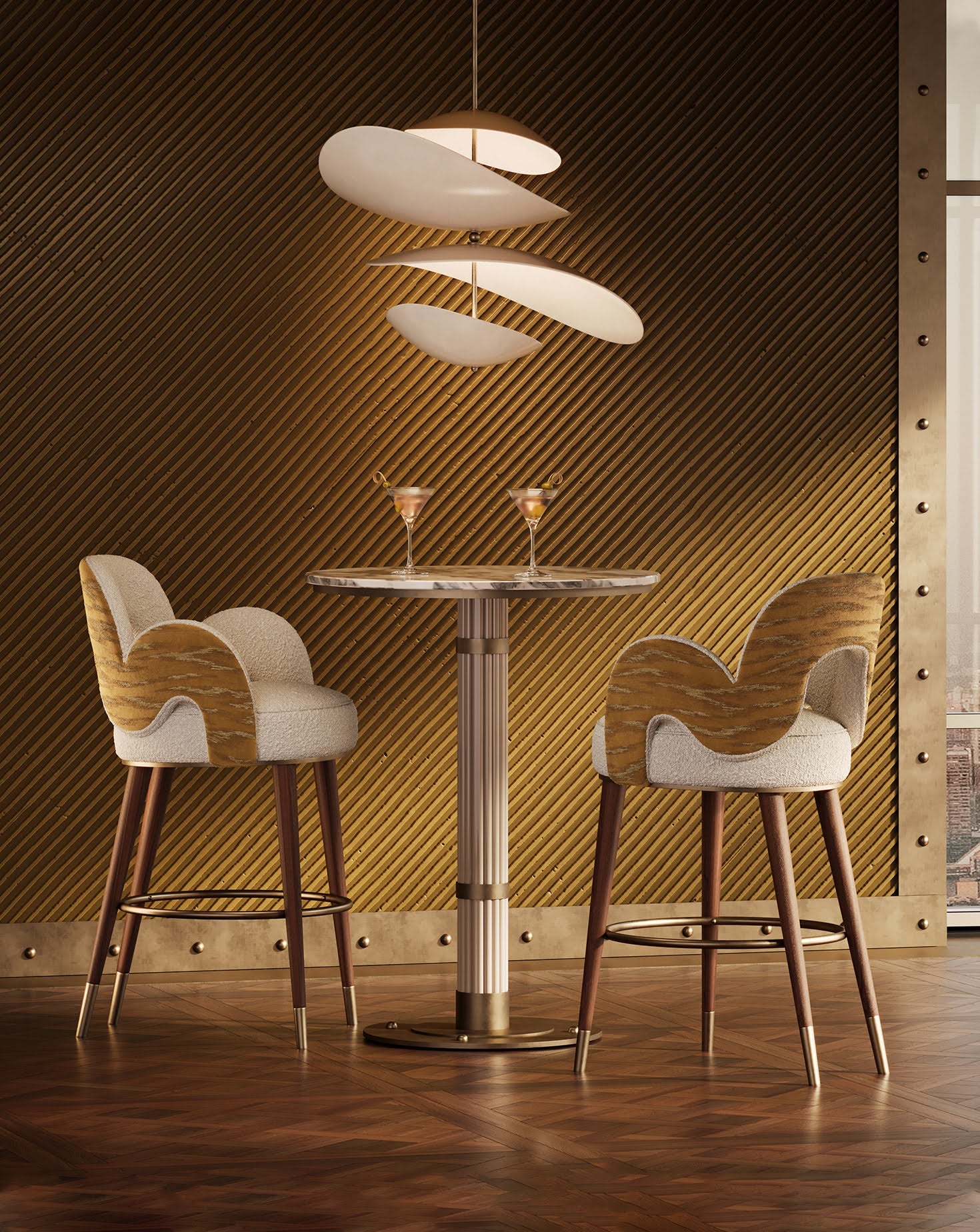Brushed Brass Bar Stool