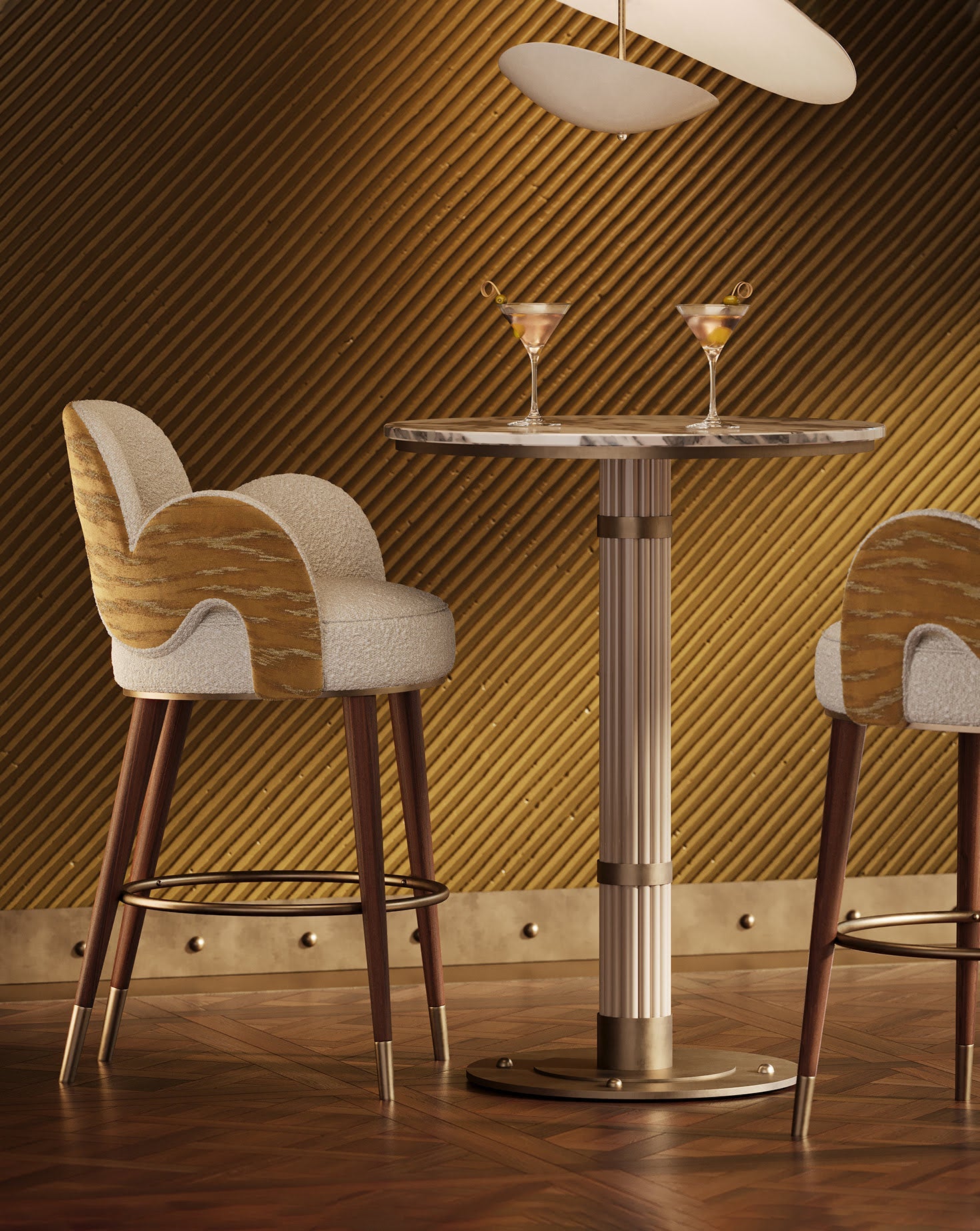 Brushed Brass Bar Stool