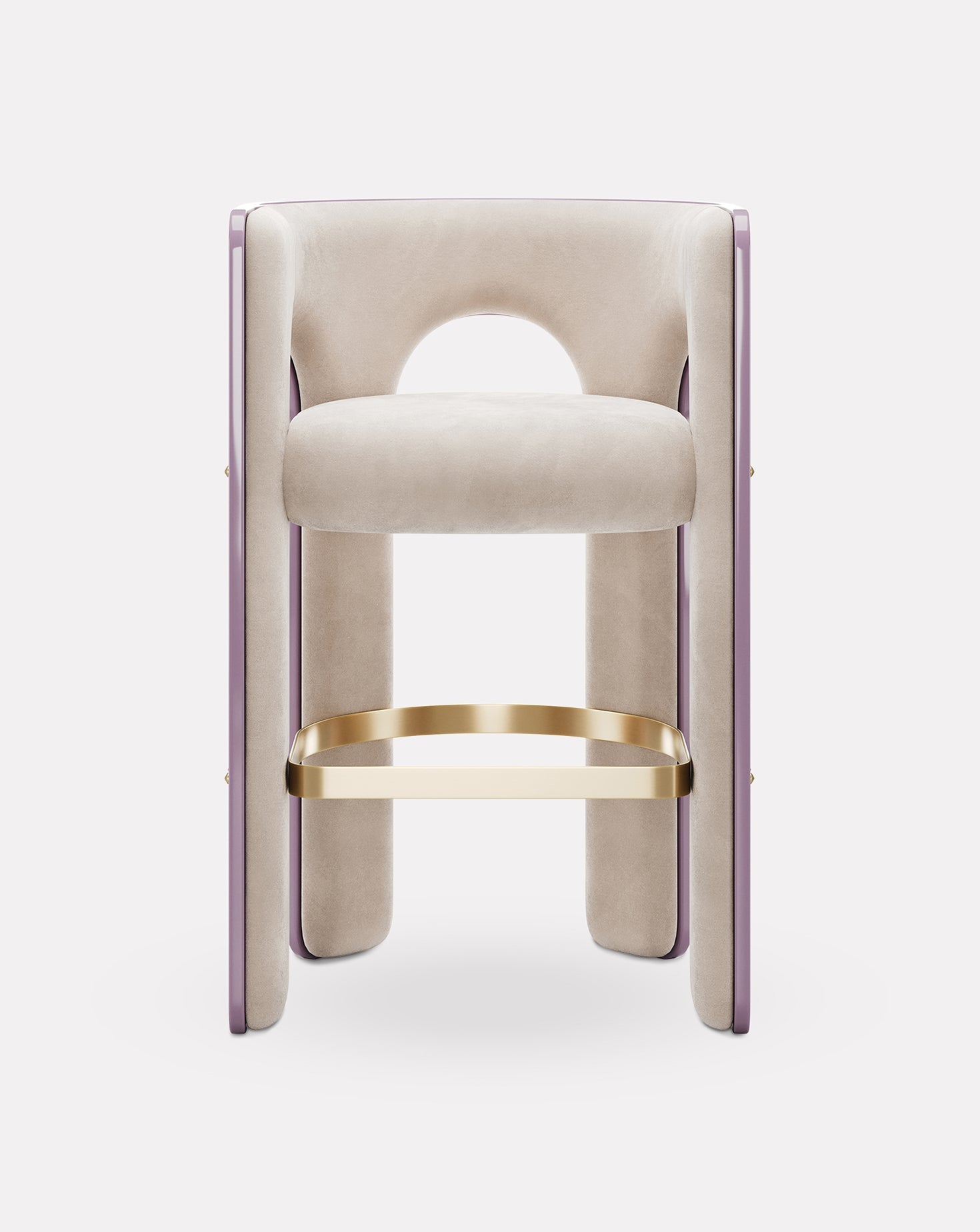 Wood and Brass Bar Stool
