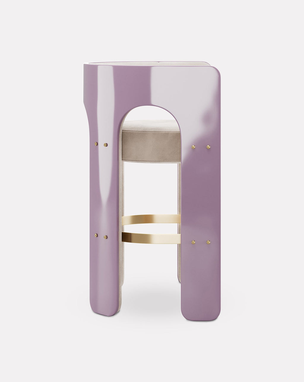 Wood and Brass Bar Stool